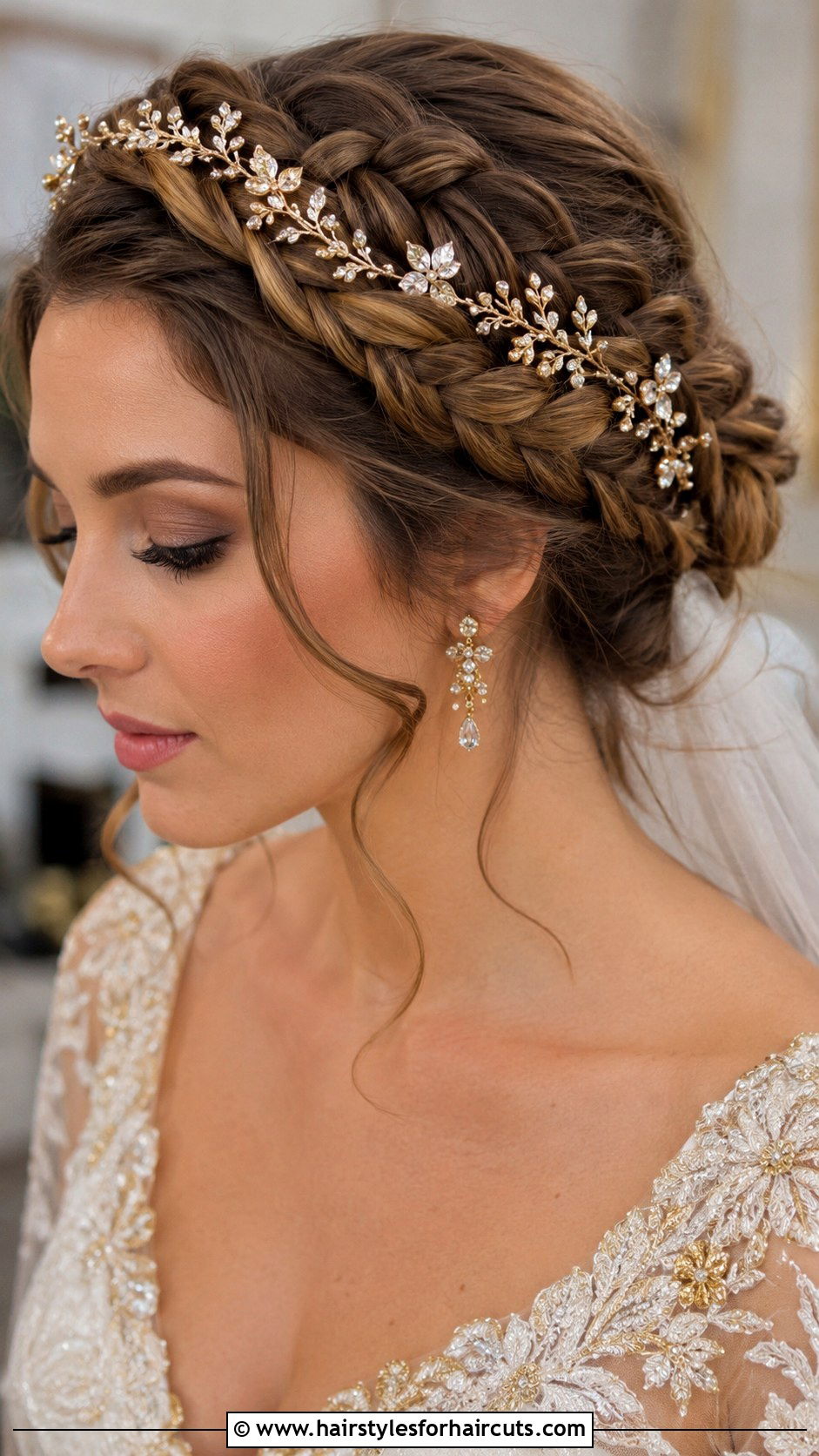 Crown Braid Wedding Hair Vine - 25 hair vine wedding hairstyles - 25 hair vine wedding hairstyles