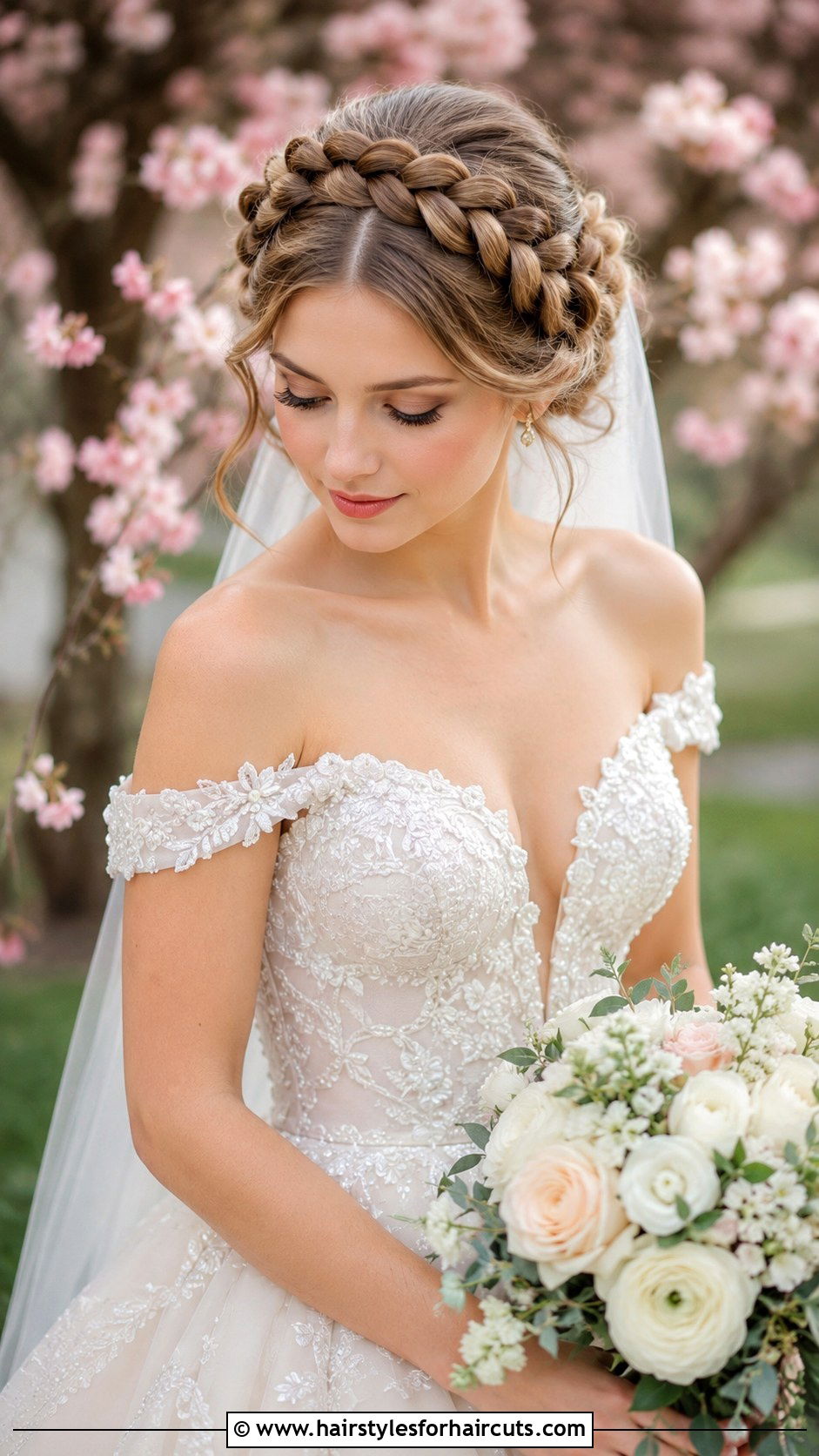 Crown Braid Wedding Hairstyle - 25 bride wedding hairstyles for long hair - 25 bride wedding hairstyles for long hair