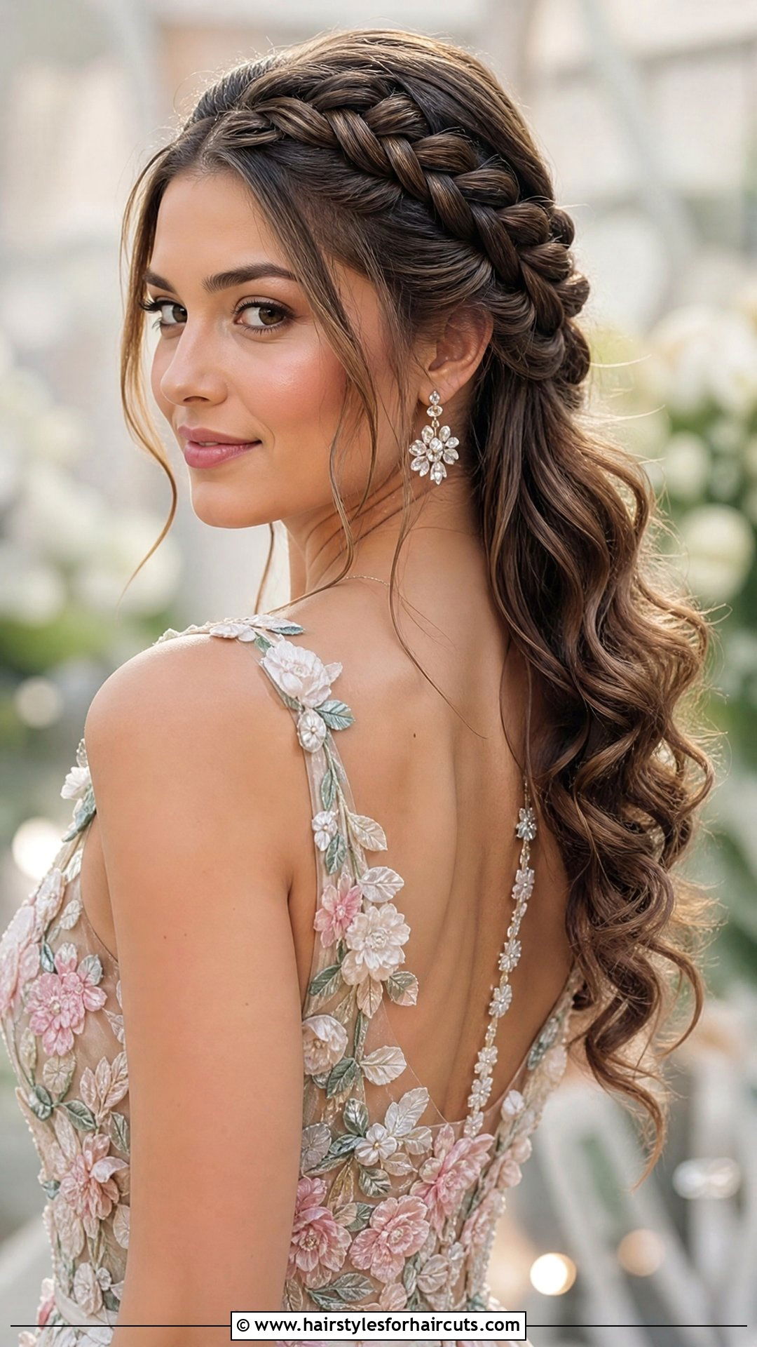 Crown Braid With Loose Curls - 25 pageant hairstyles - 25 pageant hairstyles