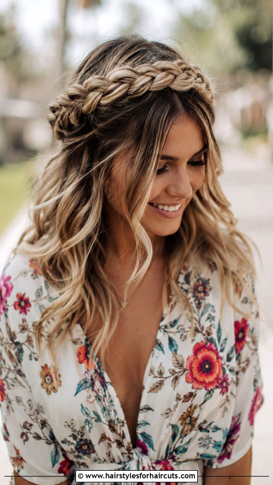 Crown Braid With Loose Ends - 25 easy formal hairstyles for medium hair - 25 easy formal hairstyles for medium hair
