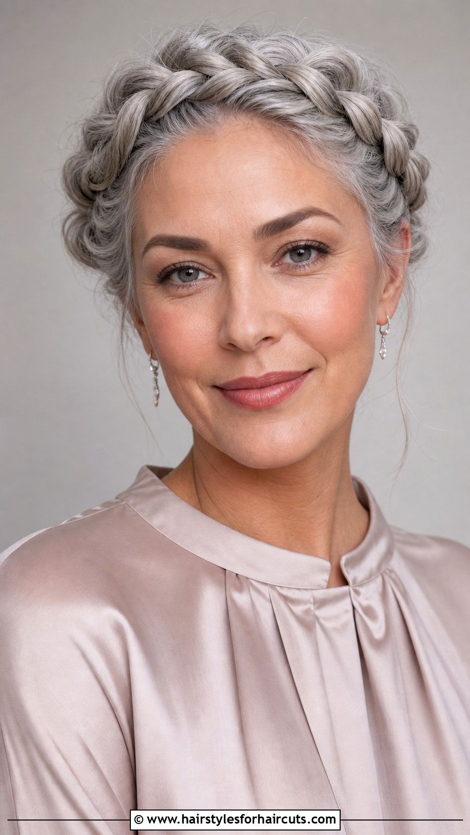Crown Twist Braid - 25 braided hairstyles for gray hair over 50 - 25 braided hairstyles for gray hair over 50