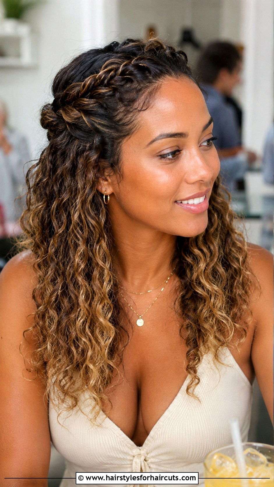 Crown Twist With Beachy Waves - 25 country hairstyles for long hair - 25 country hairstyles for long hair