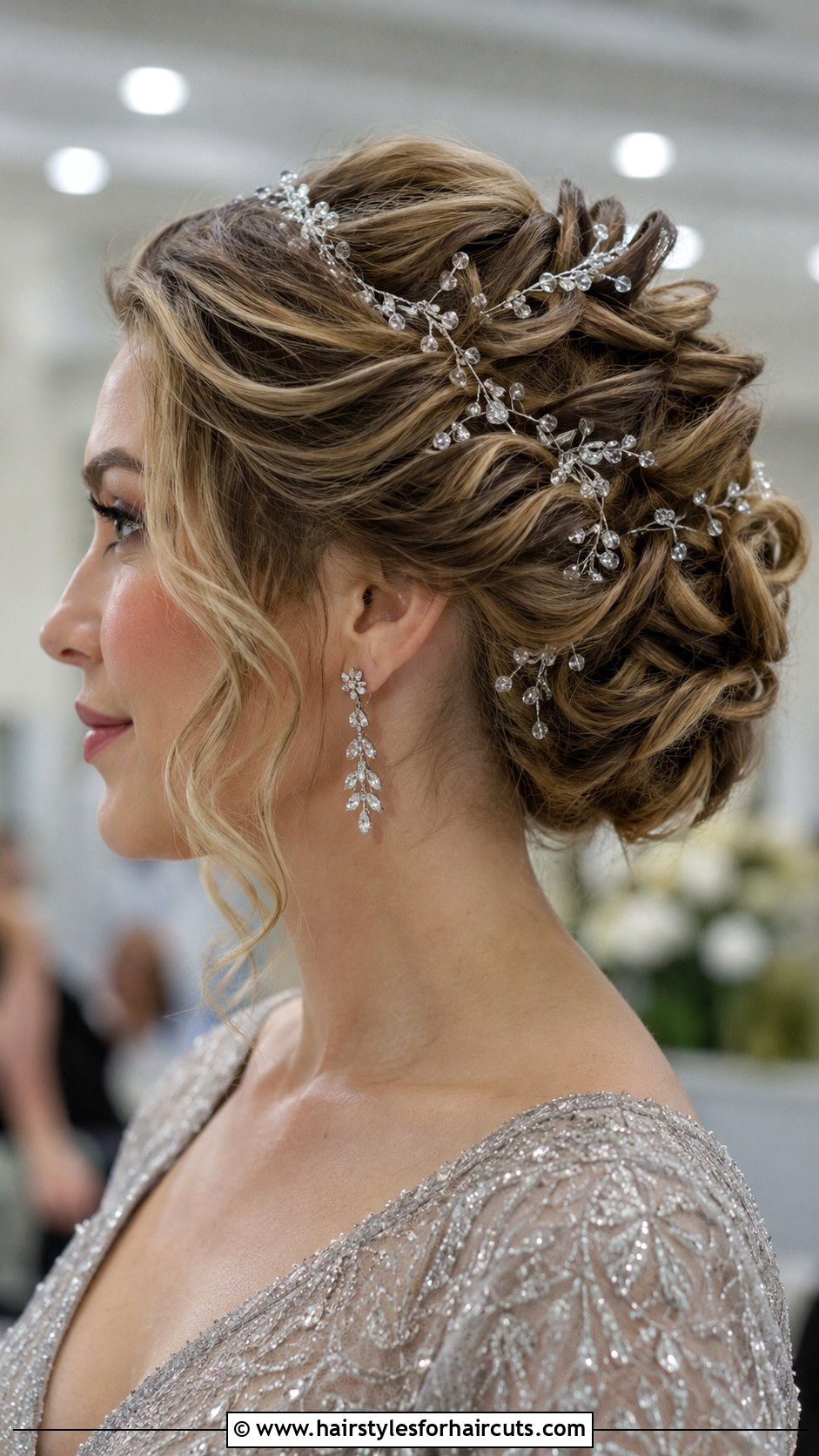 Crystal Thread Wrapped Updo - 25 hair wrap hairstyles - 25 hair wrap hairstyles