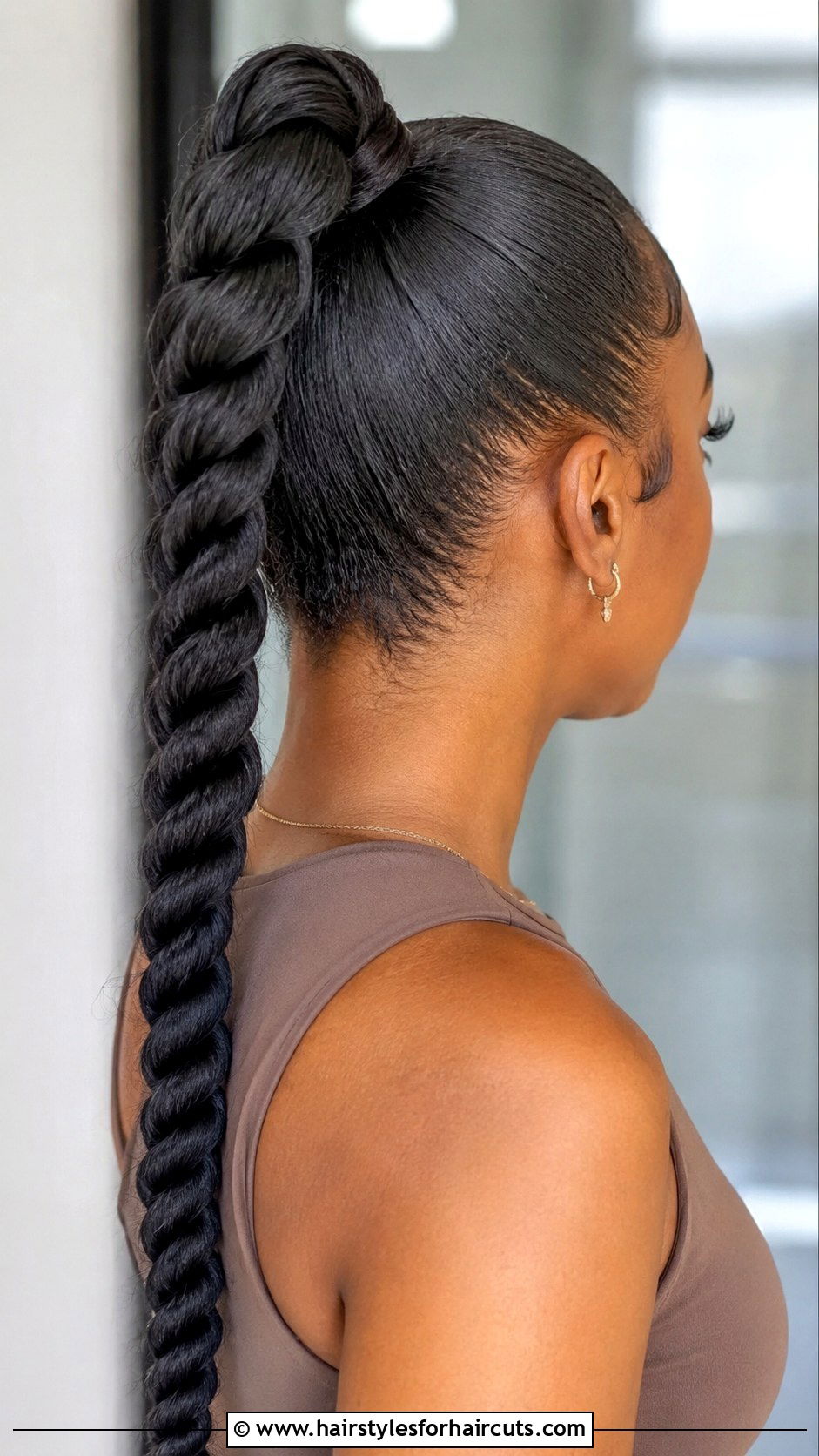 Curled Hair Rope Braid Ponytail - 25 hairstyles to do with curled hair - 25 hairstyles to do with curled hair
