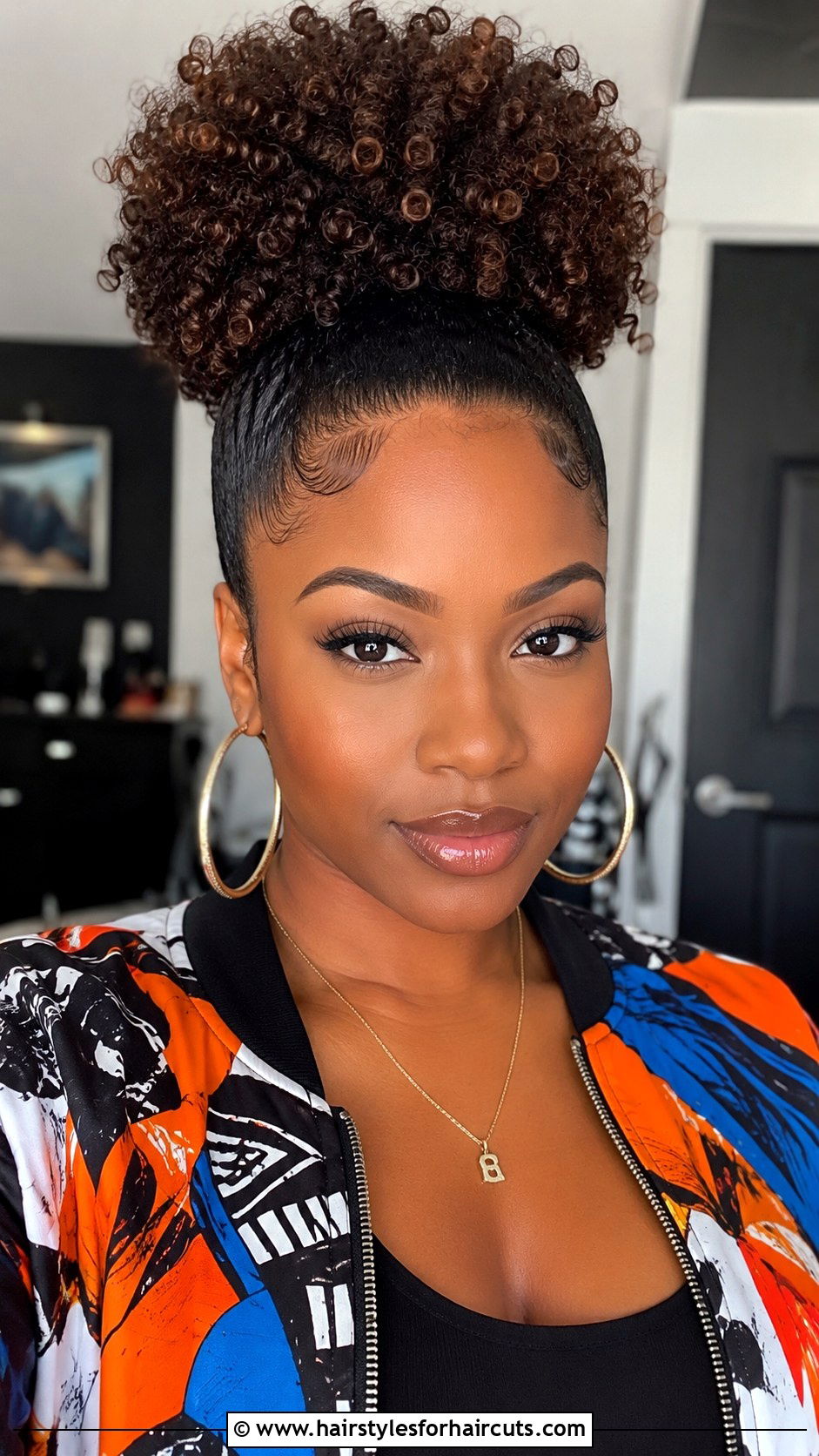 Curly Afro Puff - 25 christmas party hairstyles - 25 christmas party hairstyles