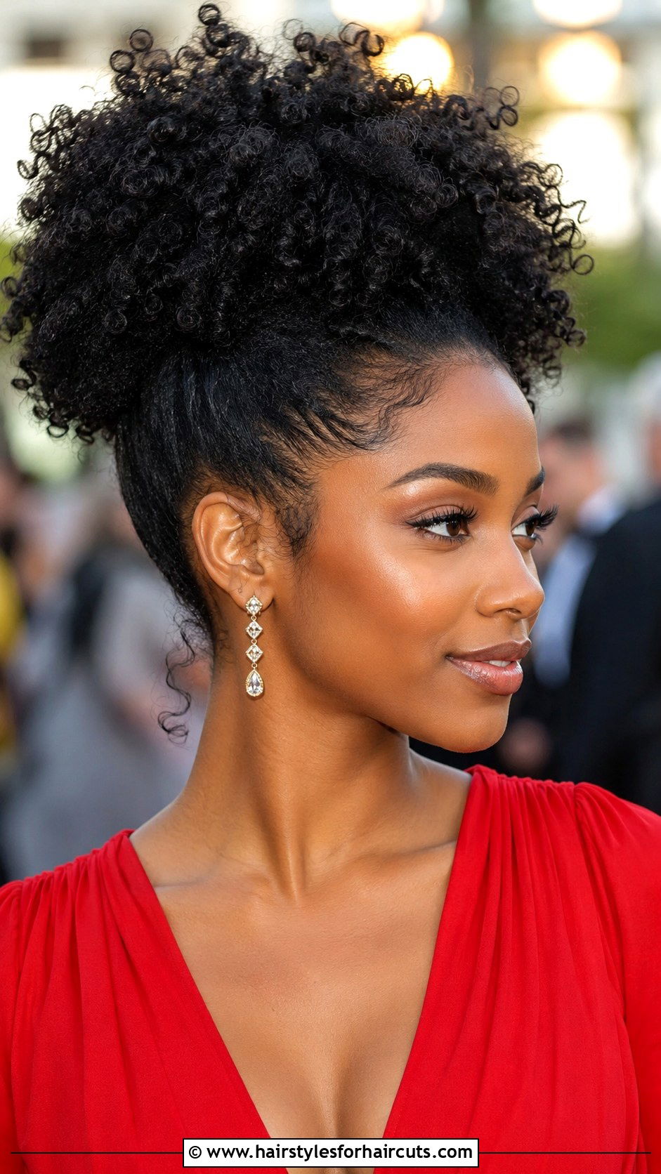 Curly Afro Puff - 25 gala hairstyles for black hair - 25 gala hairstyles for black hair
