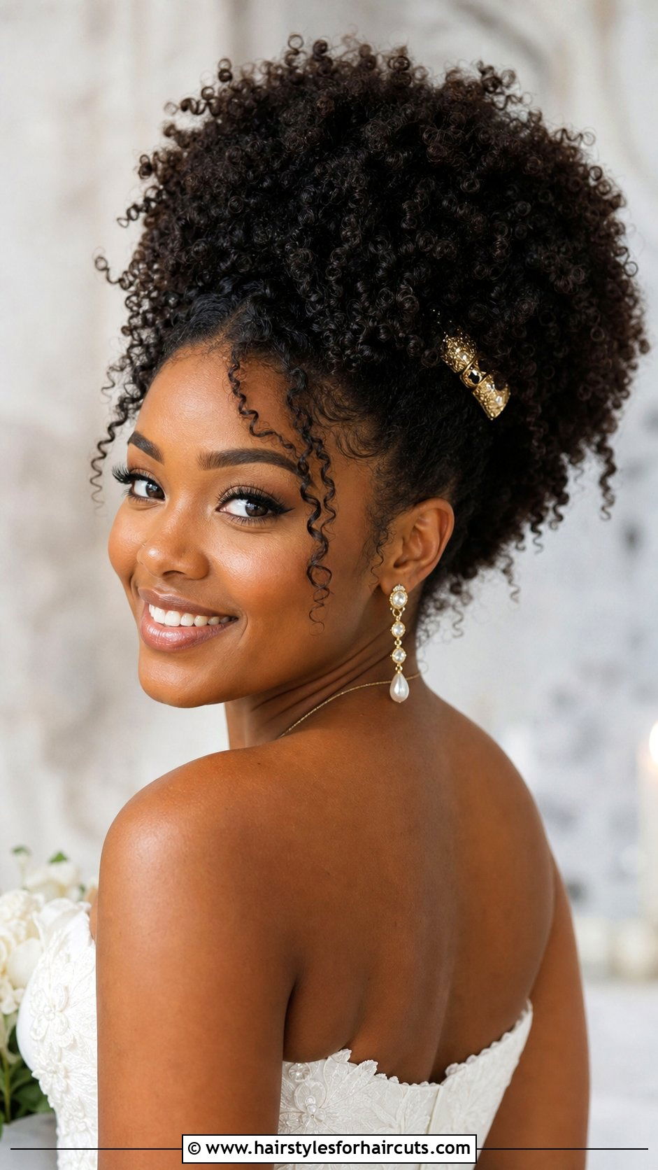 Curly Afro Puff For Wedding - 25 wedding hairstyles for shoulder length hair - 25 wedding hairstyles for shoulder length hair