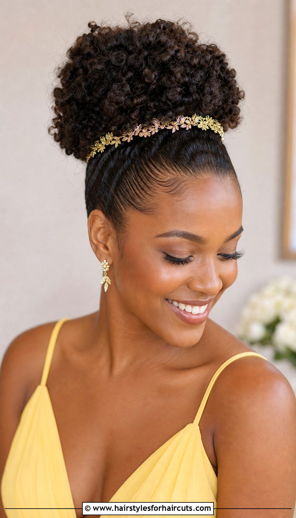 Curly Afro Puff Wedding Hairstyle - 25 girls wedding hairstyles - 25 girls wedding hairstyles