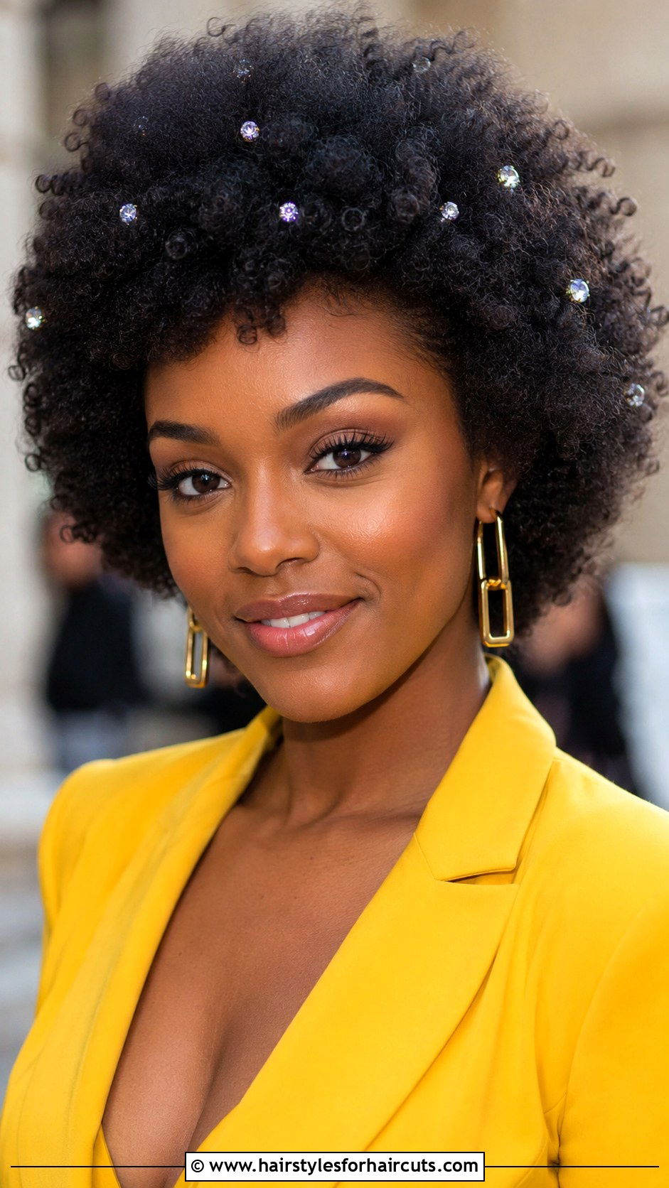 Curly Afro With Hair Gems - 25 hair gems hairstyles - 25 hair gems hairstyles