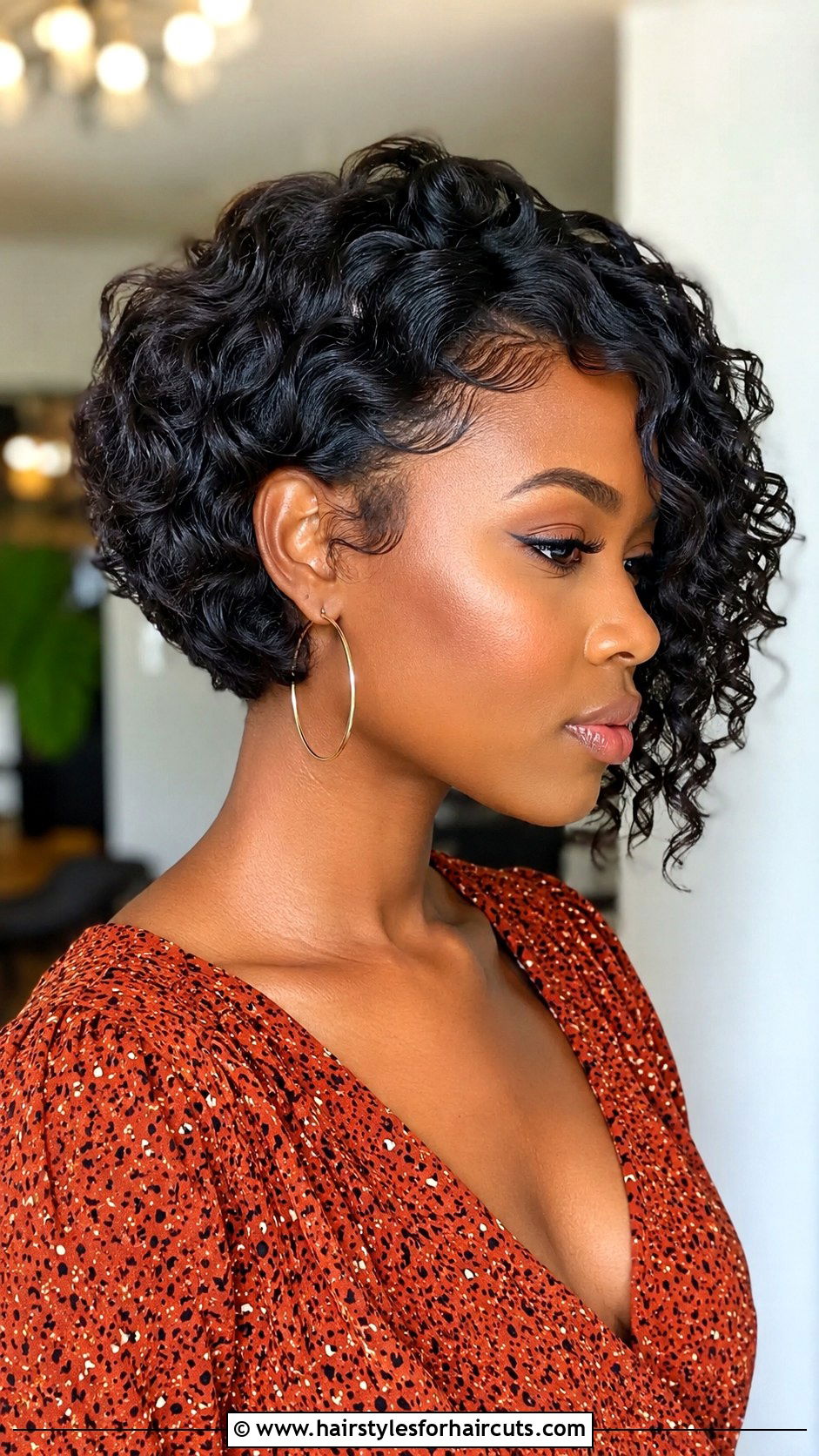 Curly Asymmetrical Bob - 25 black hairstyles curly - 25 black hairstyles curly
