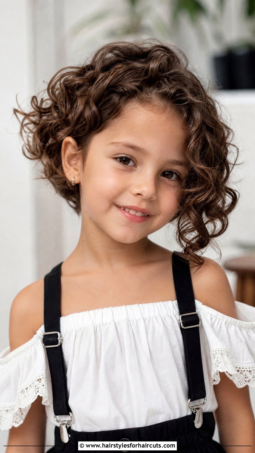 Curly Asymmetrical Bob - 25 hairstyles for little girls with short hair - 25 hairstyles for little girls with short hair