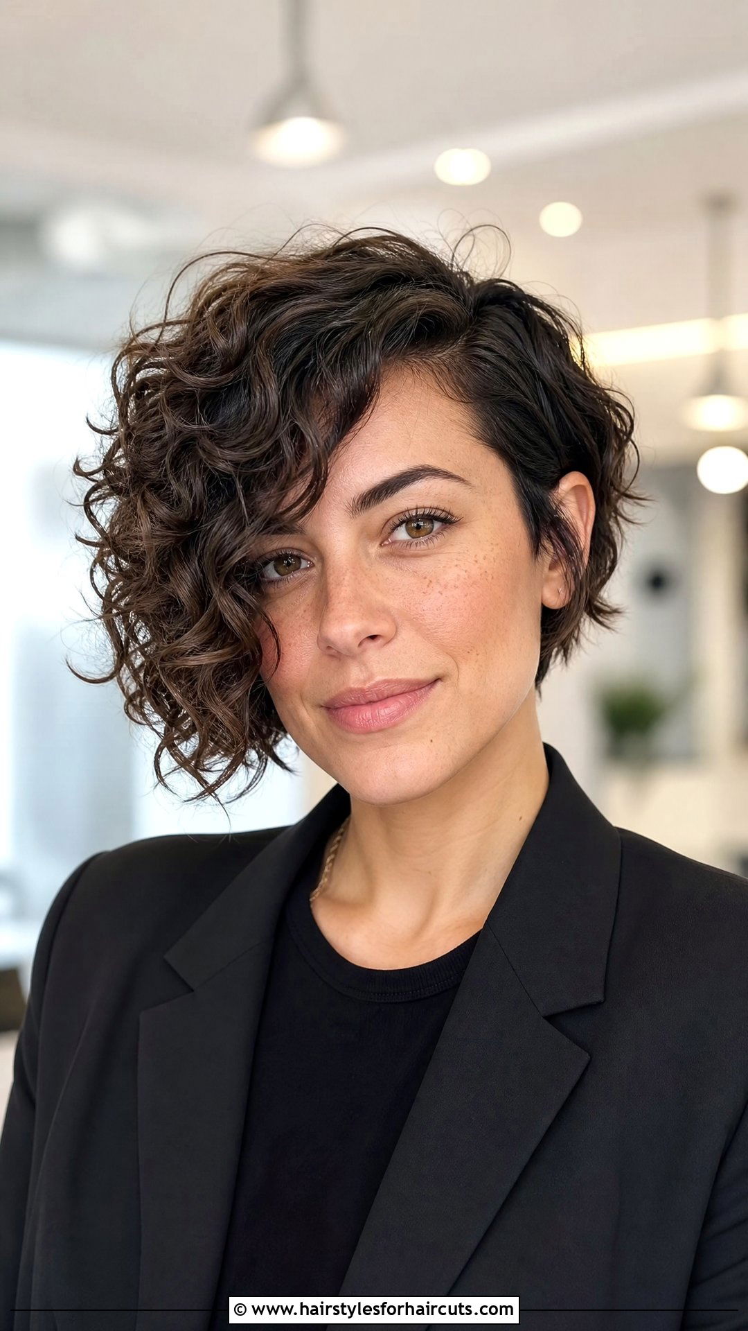 Curly Asymmetrical Bob - 25 curling hairstyles for short hair - 25 curling hairstyles for short hair