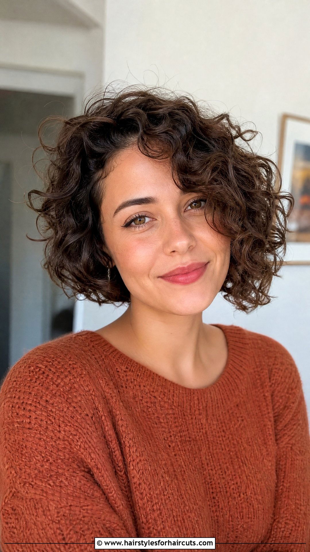 Curly Asymmetrical Bob Haircut - 25 short hairstyles for round faces over 50 - 25 short hairstyles for round faces over 50