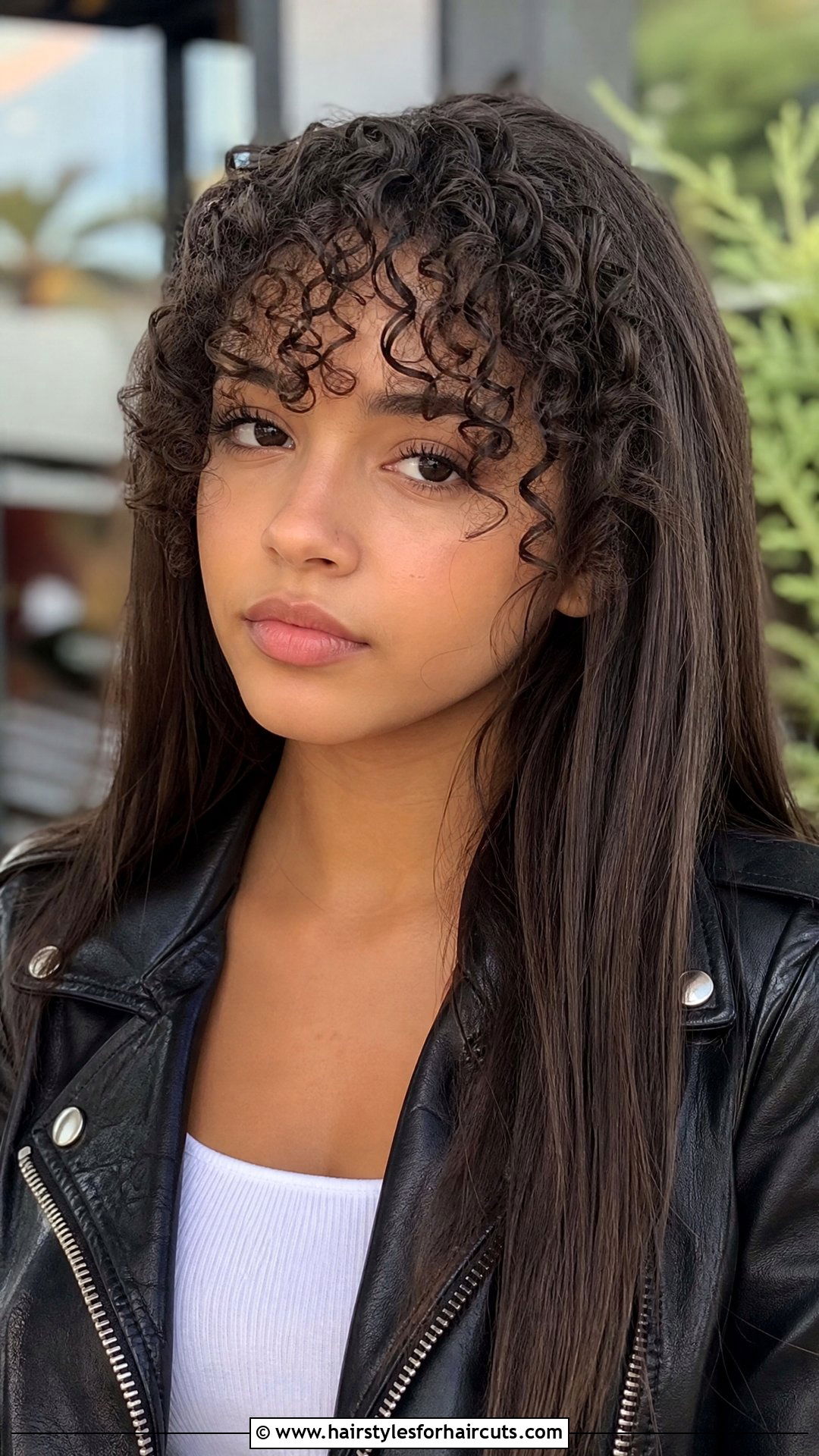 Curly Bangs And Straight Ends - 25 easy hairstyles for mixed hair teenage girl - 25 easy hairstyles for mixed hair teenage girl