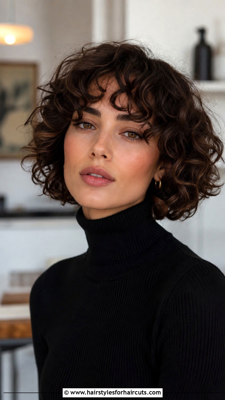 Curly Bangs Bob - 25 curly hairstyles for natural hair - 25 curly hairstyles for natural hair