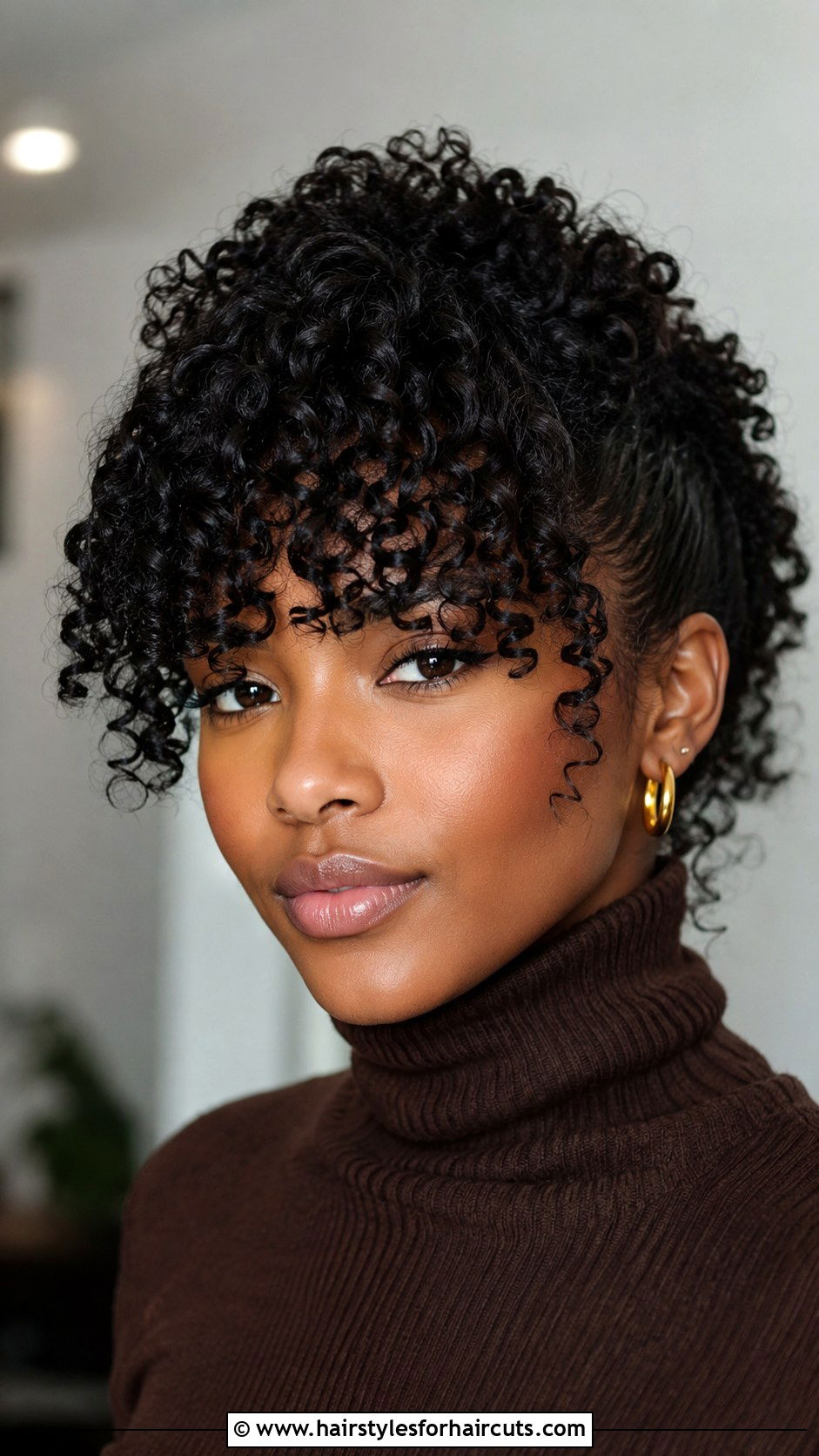 Curly Bangs Hairstyle - 25 curly hairstyles for black women - 25 curly hairstyles for black women