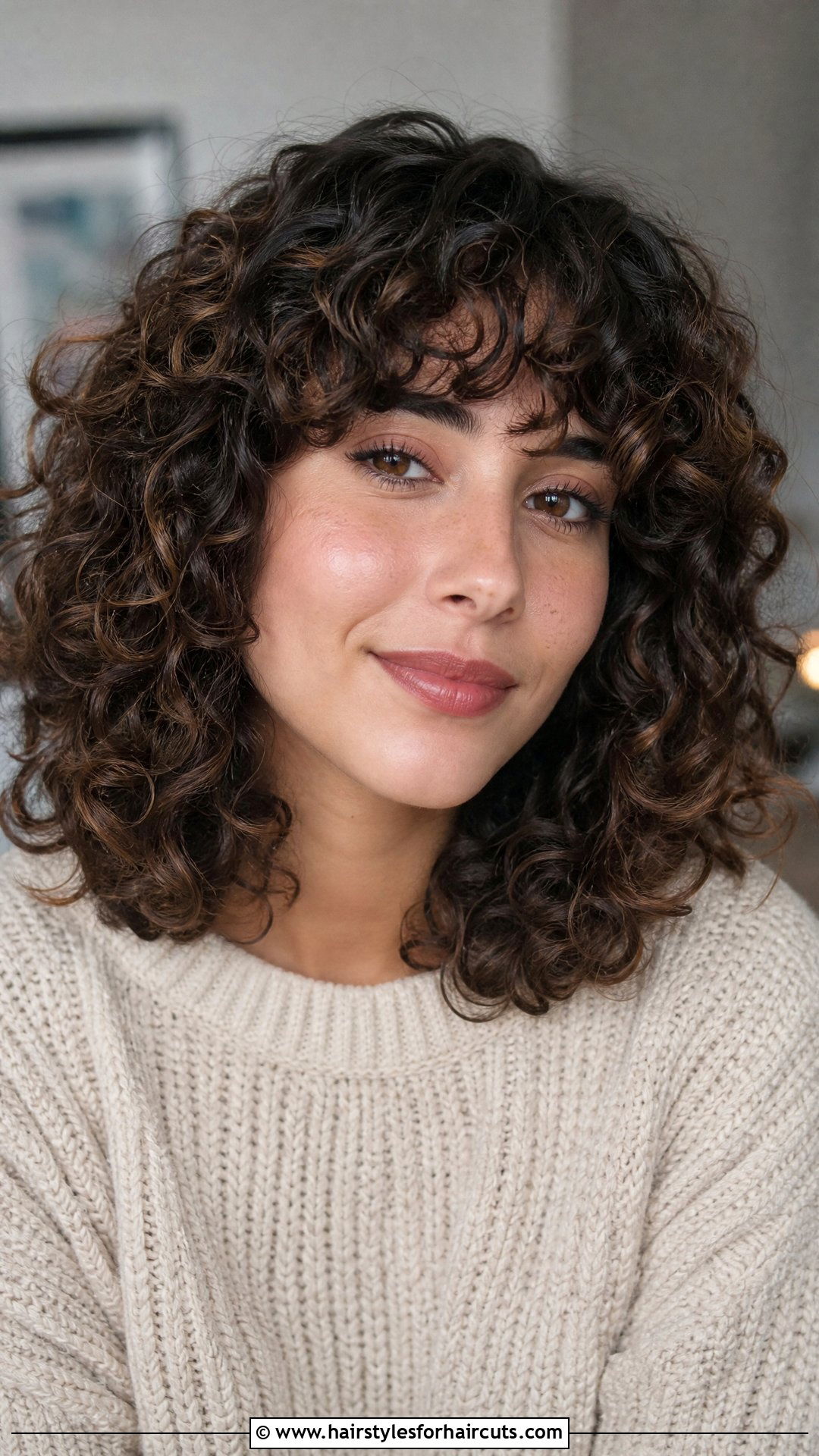 Curly Bangs With Shoulder Length Hair - 25 hairstyles with curls - 25 hairstyles with curls