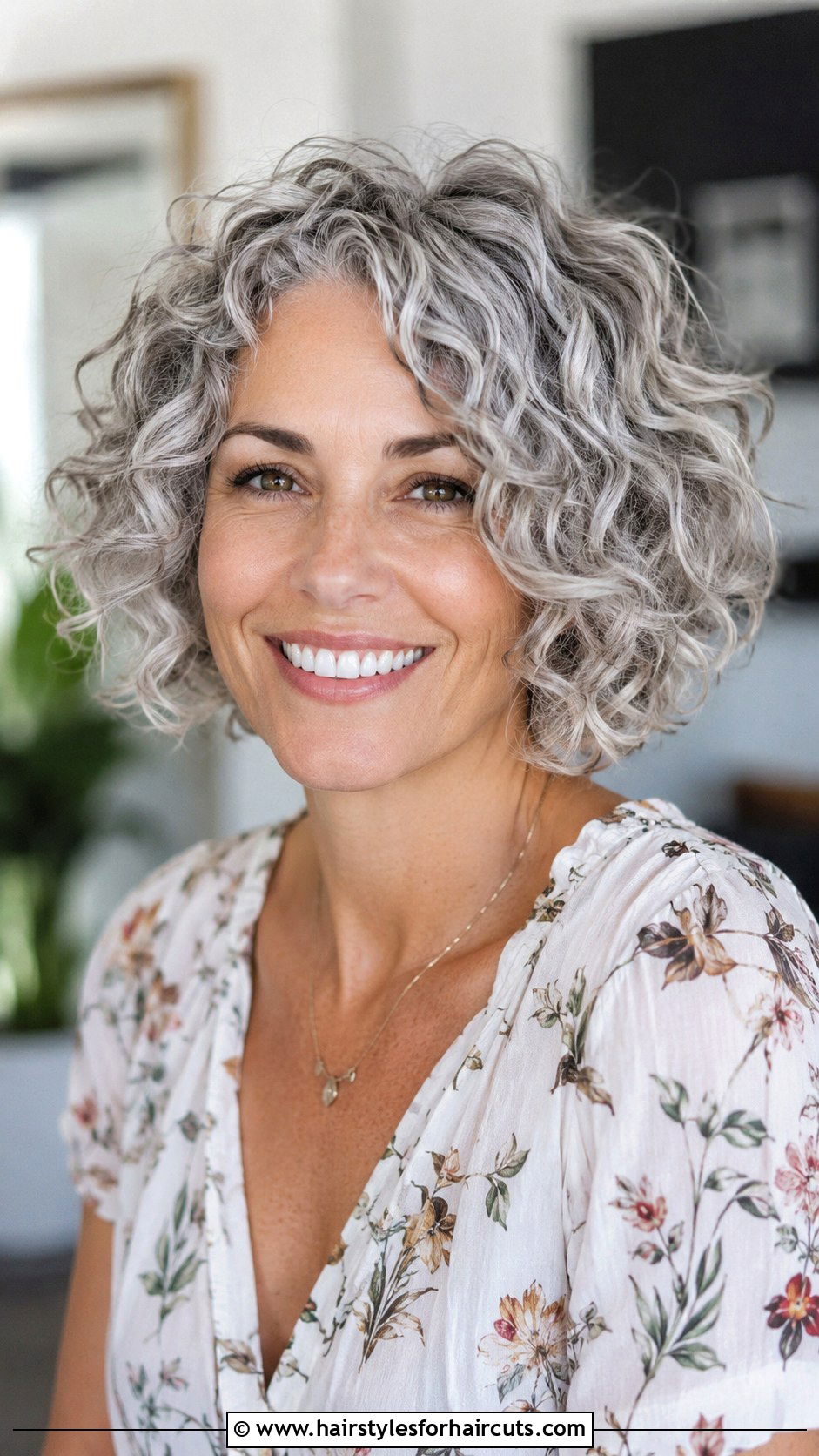 Curly Bob Haircut - 25 haircuts for white hair over 60 - 25 haircuts for white hair over 60