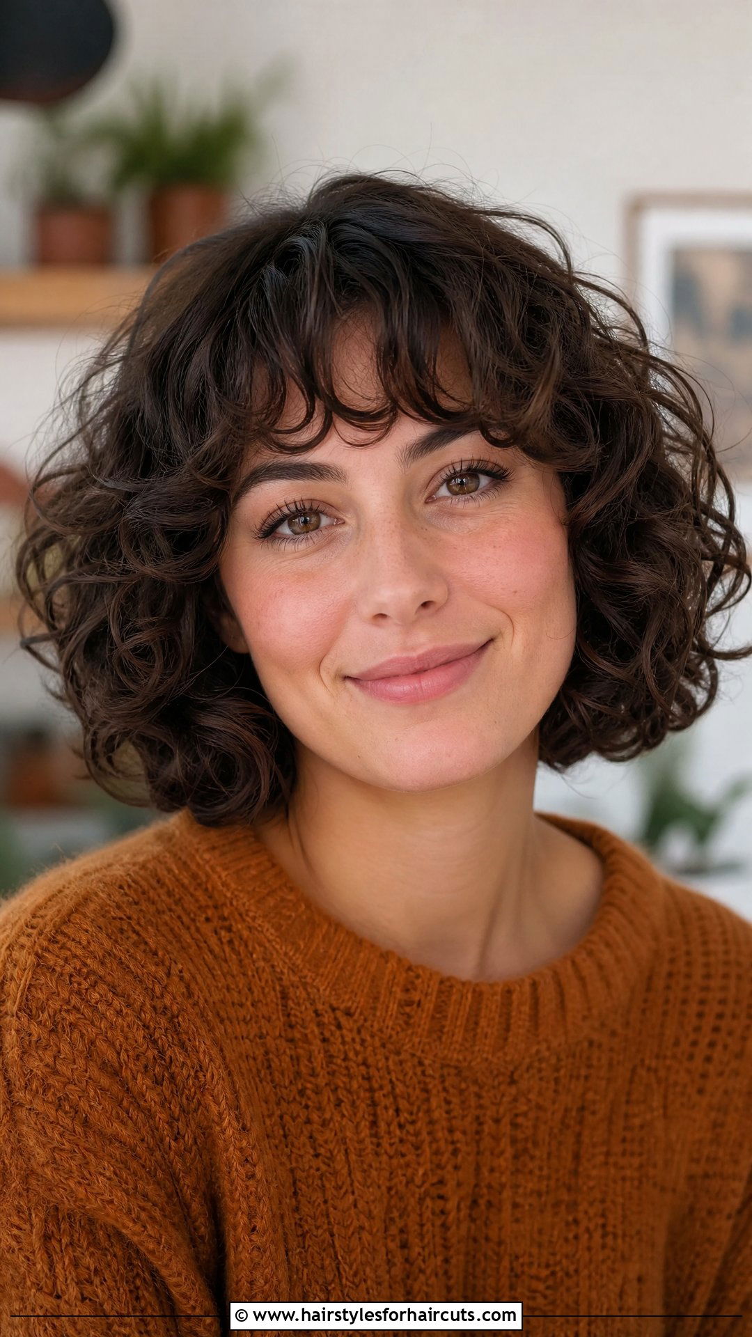 Curly Bob With Bangs - 25 bob haircuts for curly hair - 25 bob haircuts for curly hair