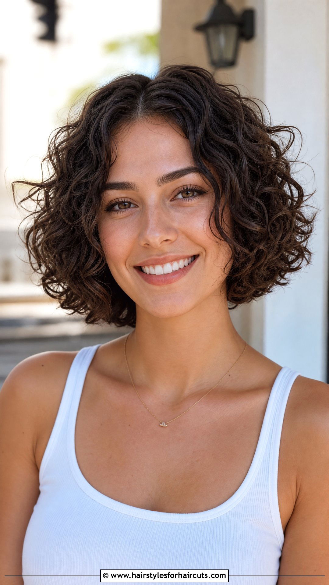 Curly Bob With Middle Part - 25 bob haircuts for curly hair - 25 bob haircuts for curly hair