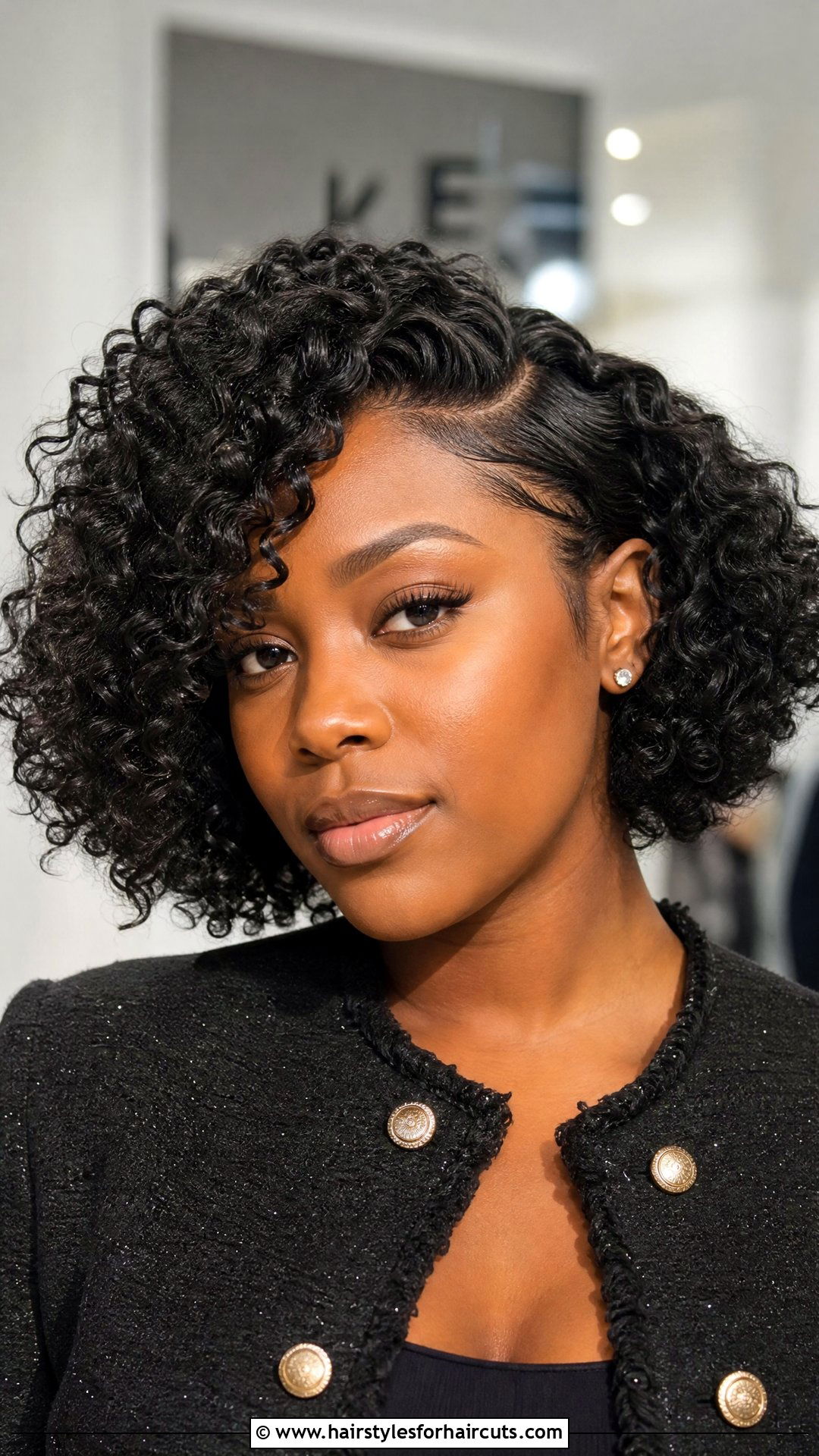 Curly Bob With Side Part - 25 cute hairstyles for curly hair black girl - 25 cute hairstyles for curly hair black girl