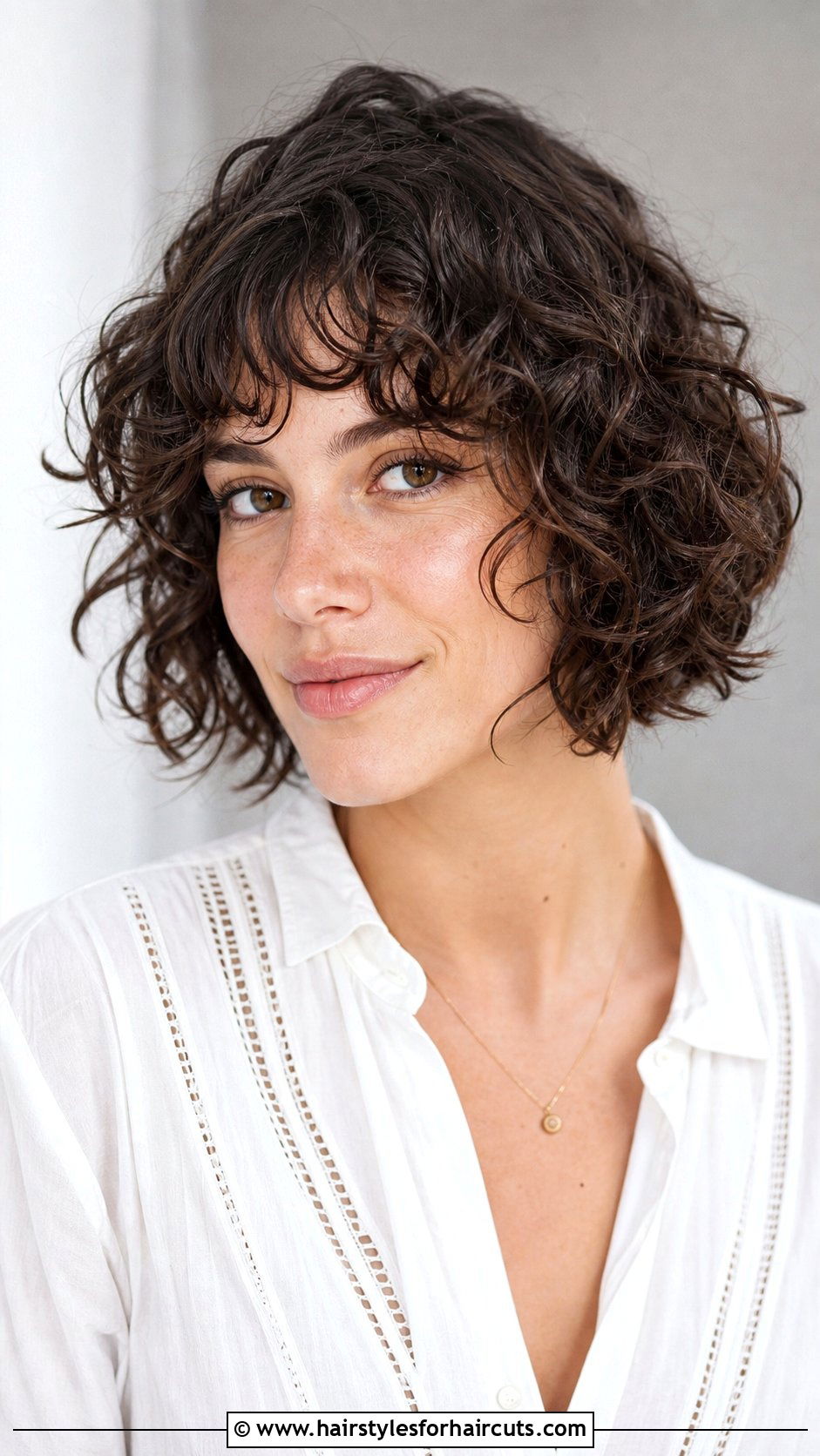 Curly Bob With Wispy Bangs - 25 curly haircuts bangs - 25 curly haircuts bangs