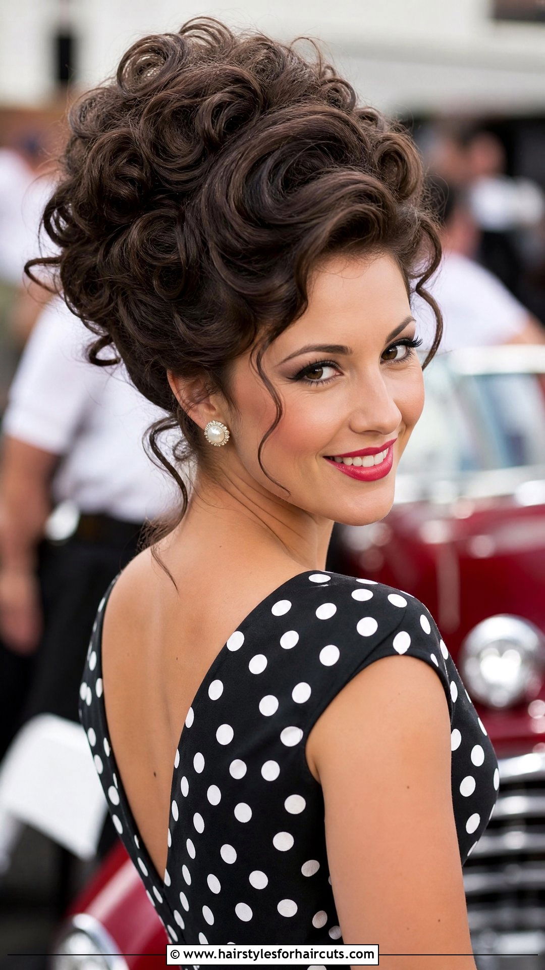 Curly Bouffant Updo - 25 updo prom hairstyles for curly hair - 25 updo prom hairstyles for curly hair