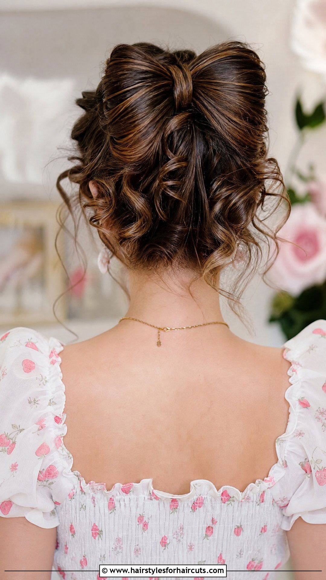 Curly Bow Updo - 25 updo prom hairstyles for curly hair - 25 updo prom hairstyles for curly hair