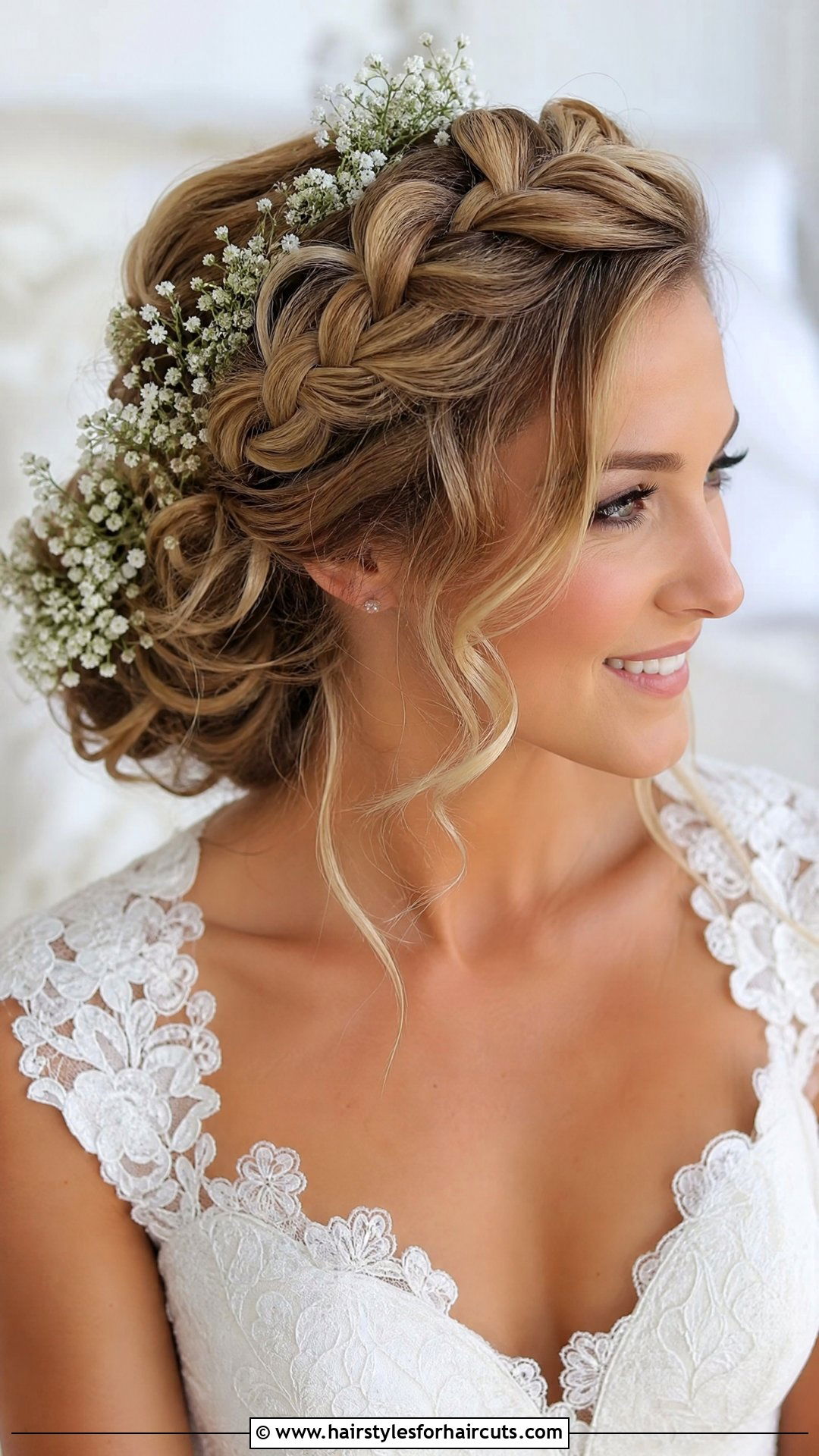 Curly Braided Crown Wedding Hairstyle - 25 wedding hairstyles for thick curly hair - 25 wedding hairstyles for thick curly hair
