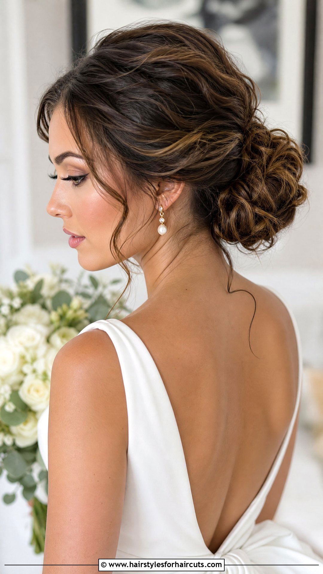 Curly Bridal Bun Hairstyle - 25 wedding hairstyles for thick curly hair - 25 wedding hairstyles for thick curly hair
