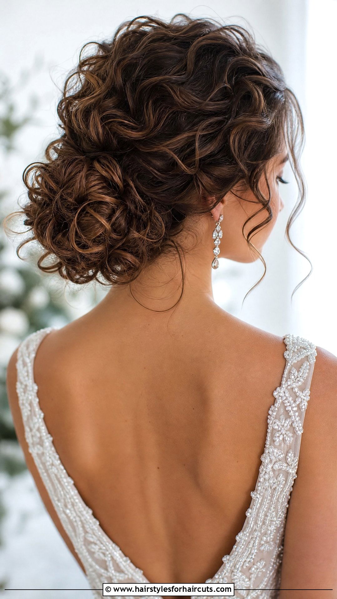 Curly Bridal Chignon - 25 wedding hairstyles for curly hair - 25 wedding hairstyles for curly hair