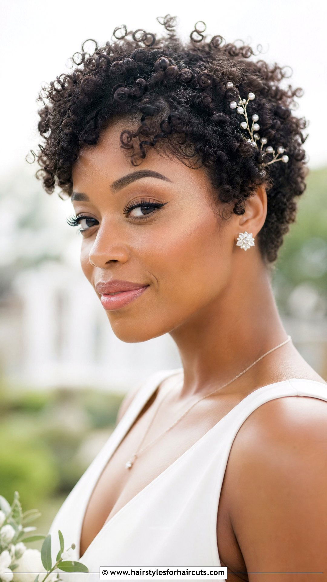 Curly Bridal Pixie Cut - 25 wedding hairstyles for curly black hair - 25 wedding hairstyles for curly black hair