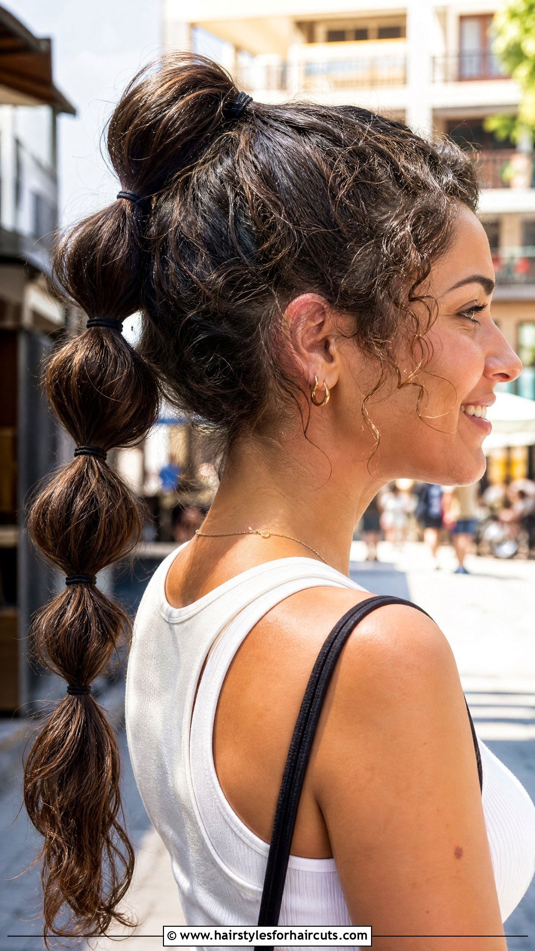 Curly Bubble Braid - 25 vacation hairstyles for curly hair - 25 vacation hairstyles for curly hair