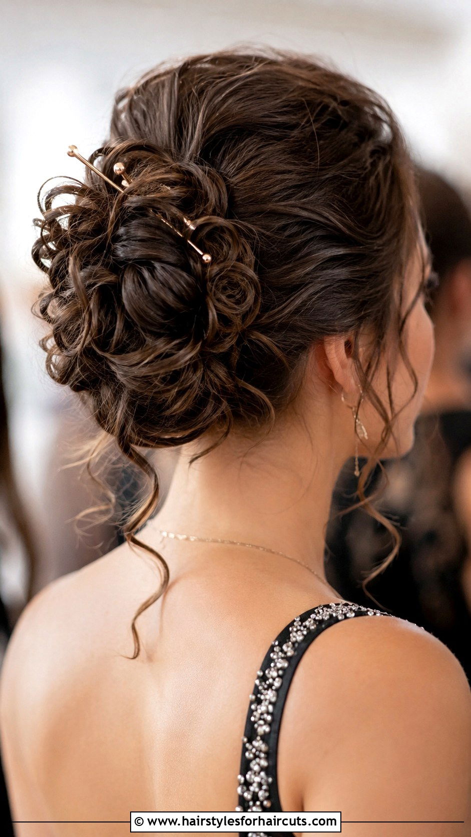 Curly Bun With Hair Accessory - 25 bun hairstyles curly hair - 25 bun hairstyles curly hair