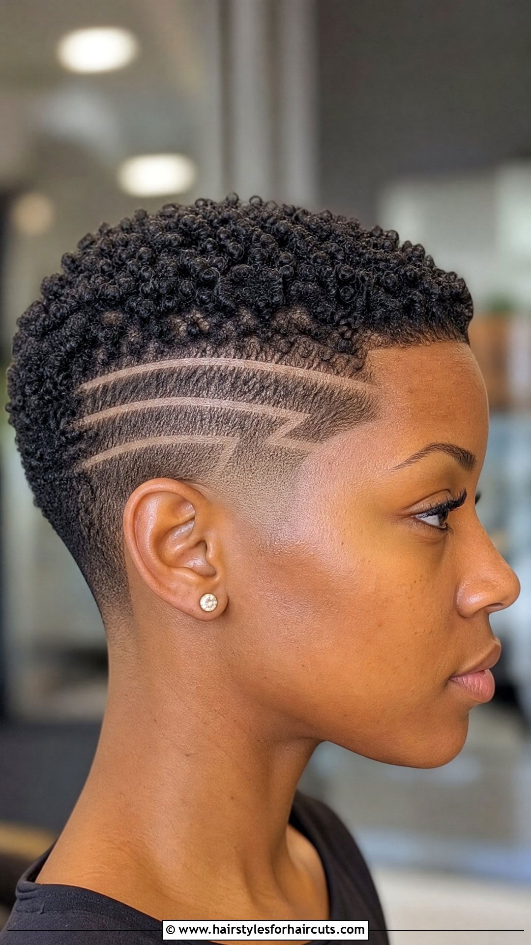 Curly Buzz Cut With Design - 25 edgy haircuts for curly hair - 25 edgy haircuts for curly hair
