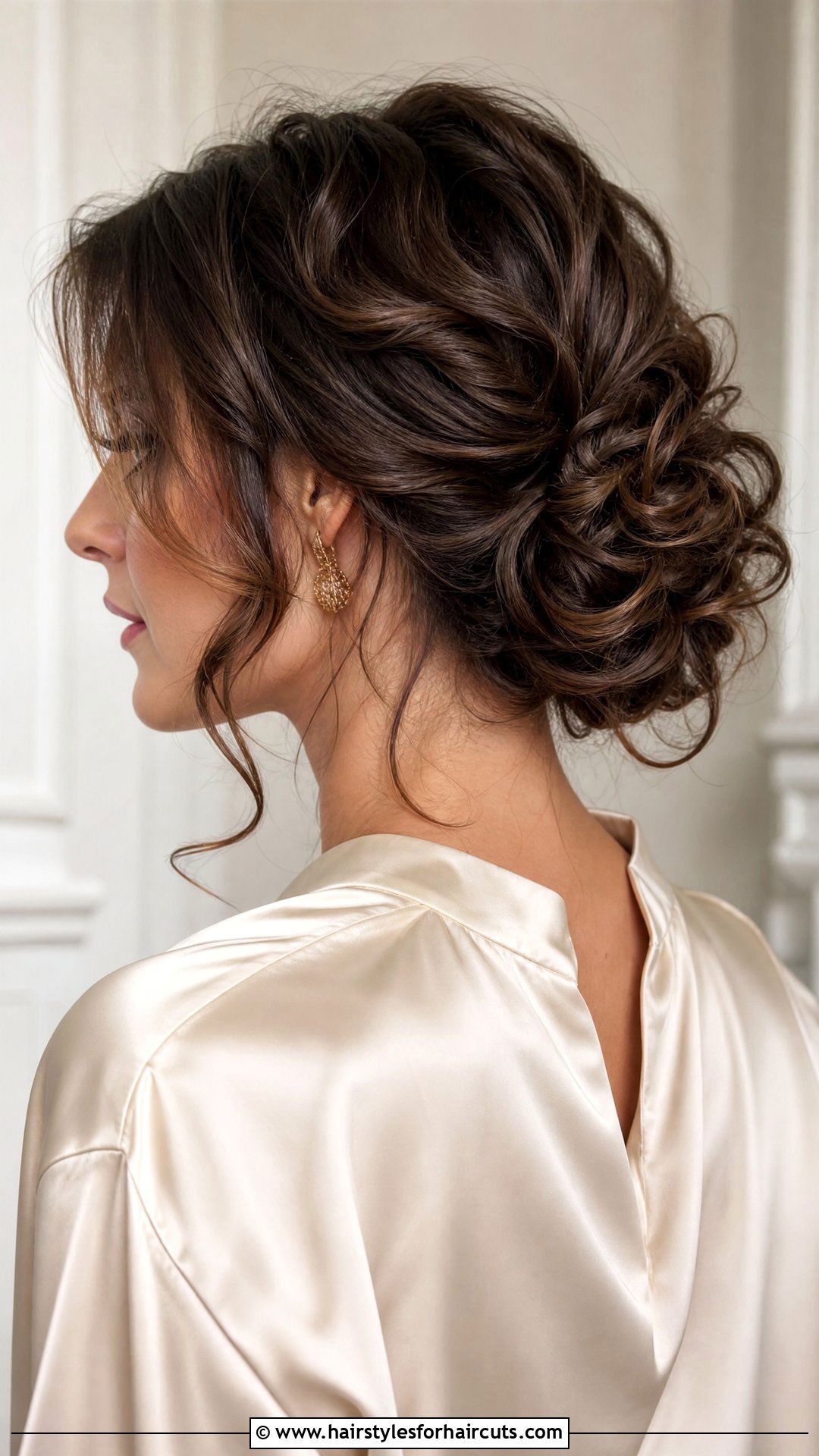 Curly Chignon Updo - 25 womens professional hairstyles for curly hair - 25 womens professional hairstyles for curly hair