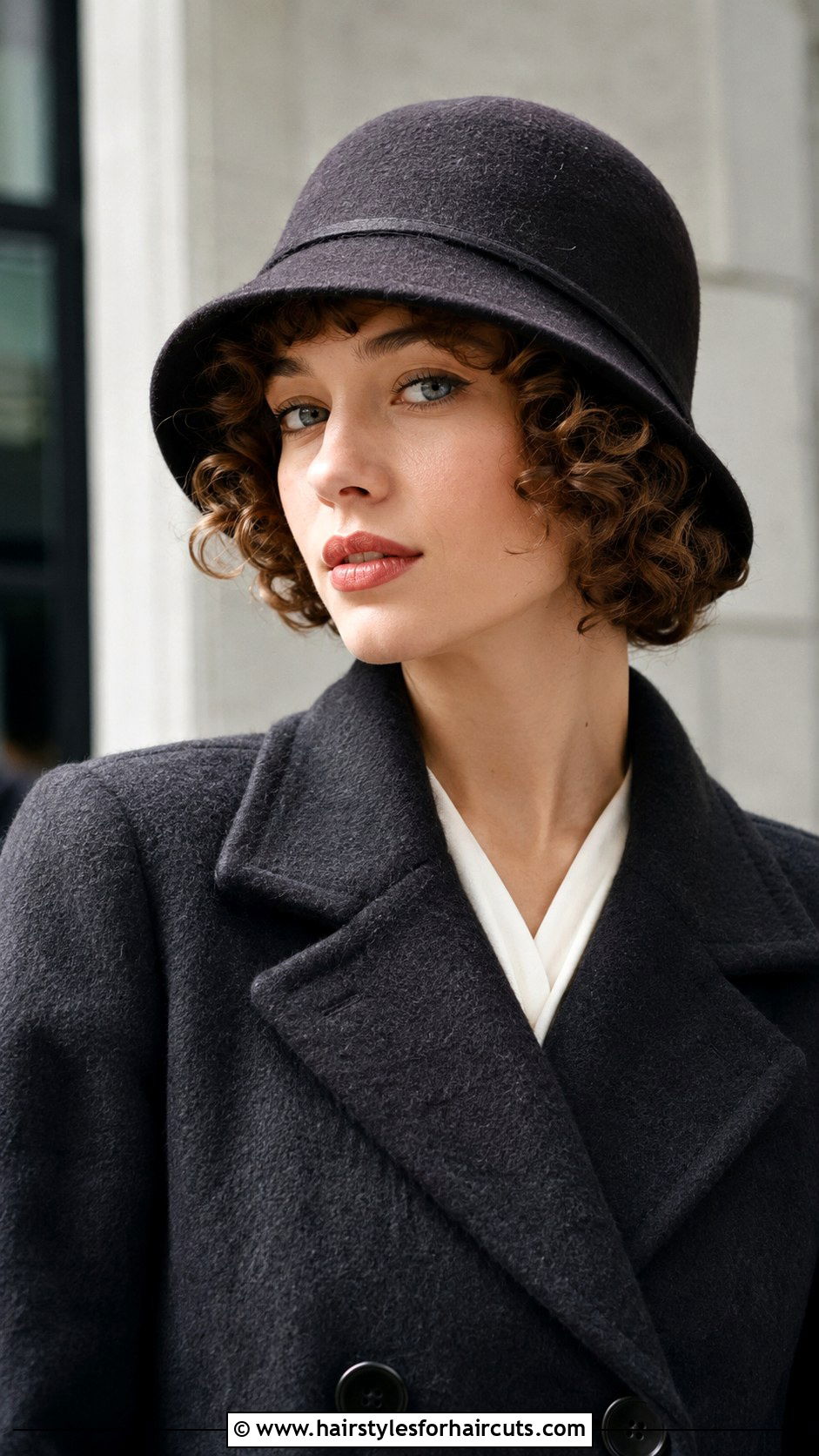 Curly Cloche Hat Bob - 25 1920 hairstyles for curly hair - 25 1920 hairstyles for curly hair