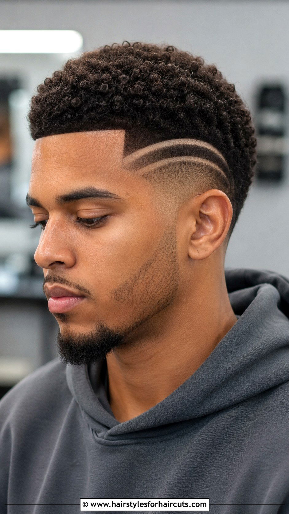Curly Edgar With Design - 25 edgar haircuts for curly hair - 25 edgar haircuts for curly hair