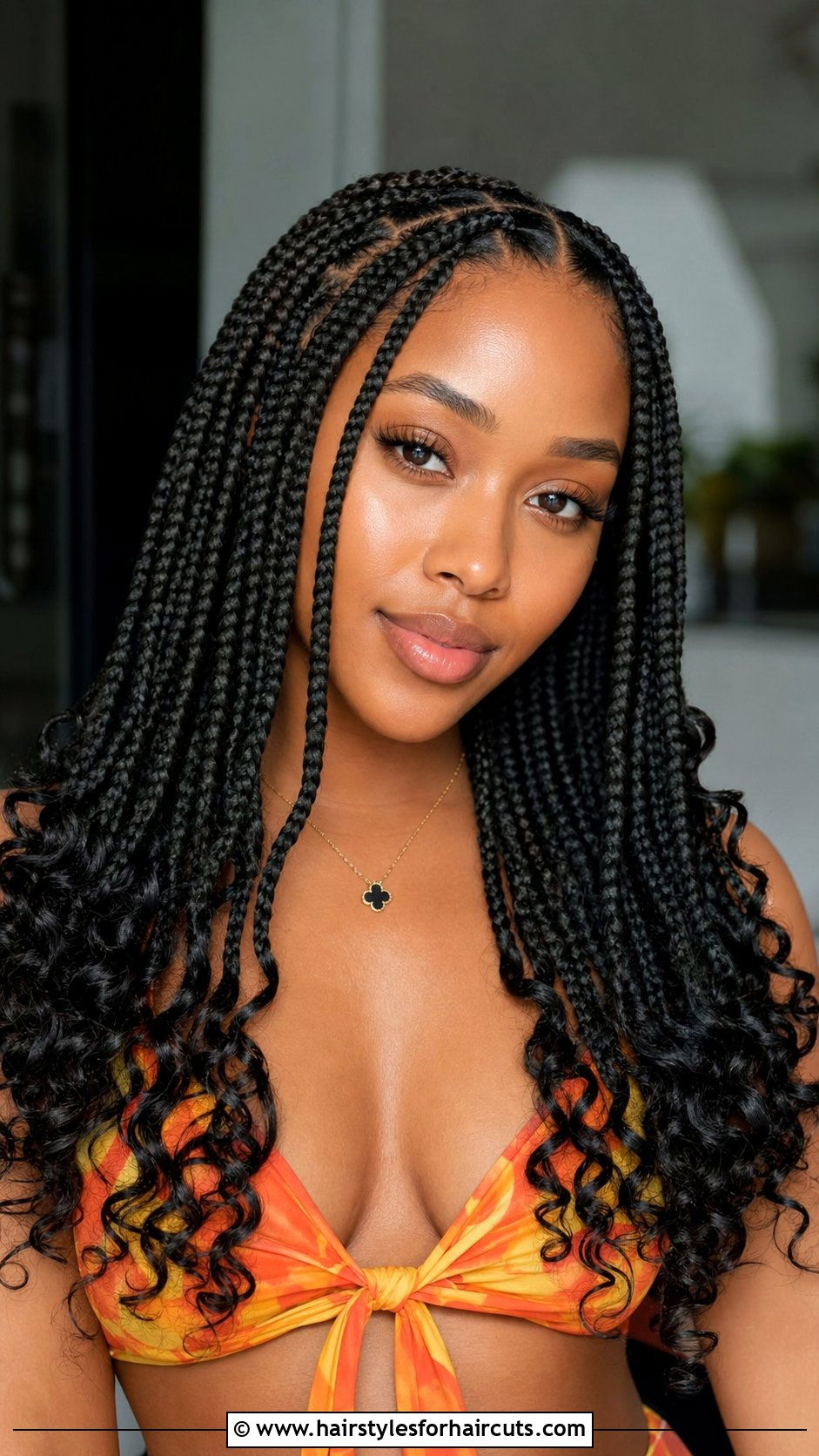 Curly Ends Box Braids - 25 hairstyles with braiding hair - 25 hairstyles with braiding hair