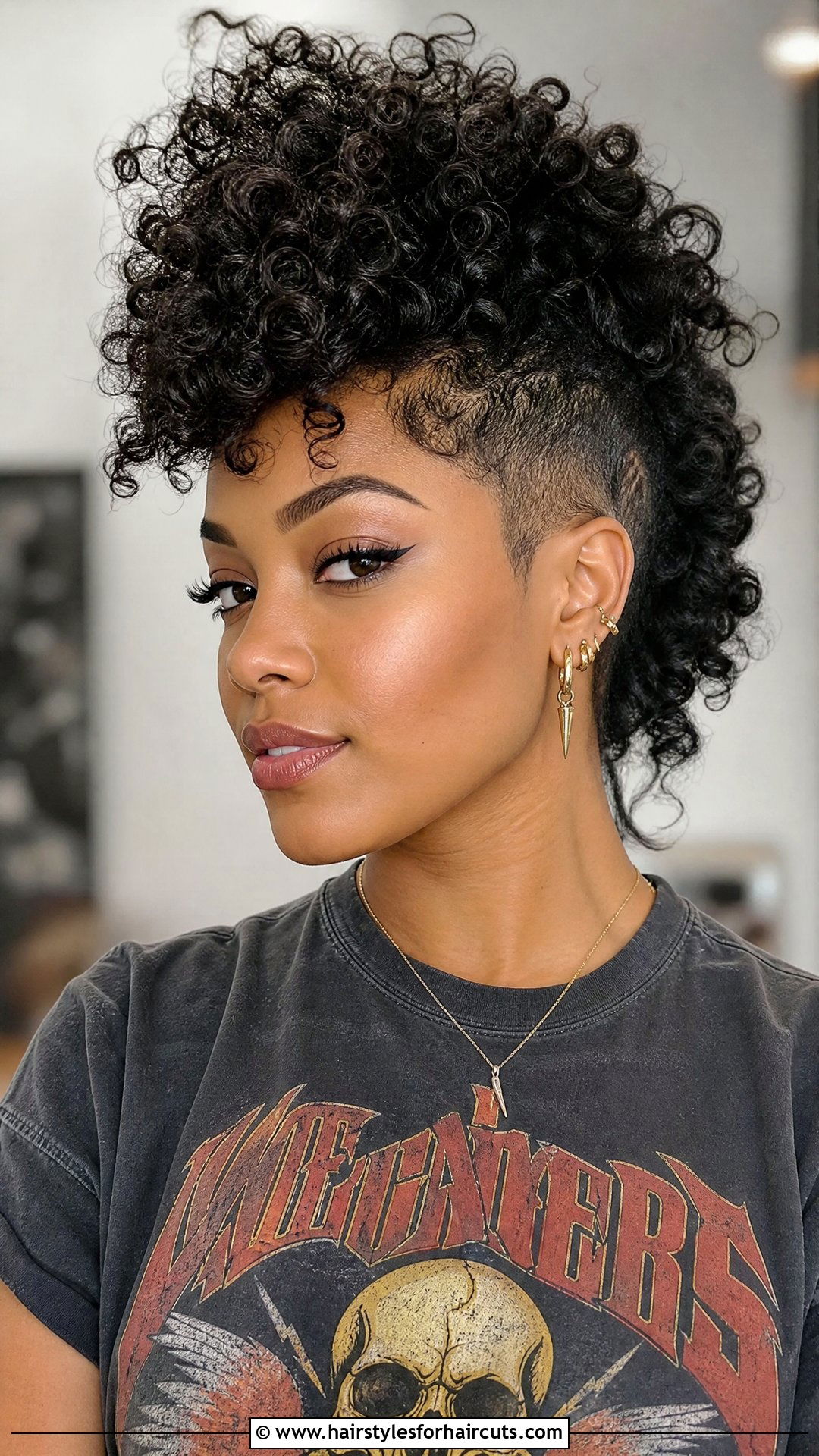 Curly Faux Hawk - 25 edgy haircuts for curly hair - 25 edgy haircuts for curly hair