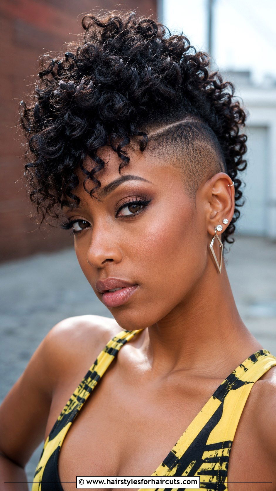 Curly Faux Hawk Haircut - 25 curly haircuts for round face - 25 curly haircuts for round face