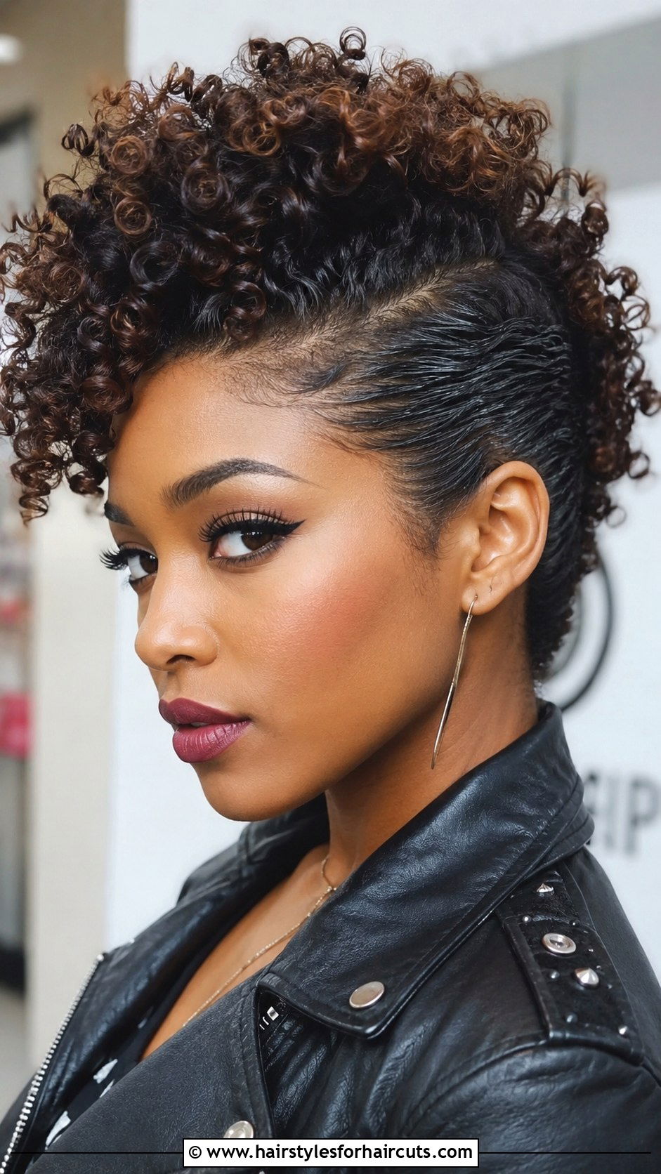Curly Faux Hawk Updo - 25 easy updo hairstyles for curly hair - 25 easy updo hairstyles for curly hair