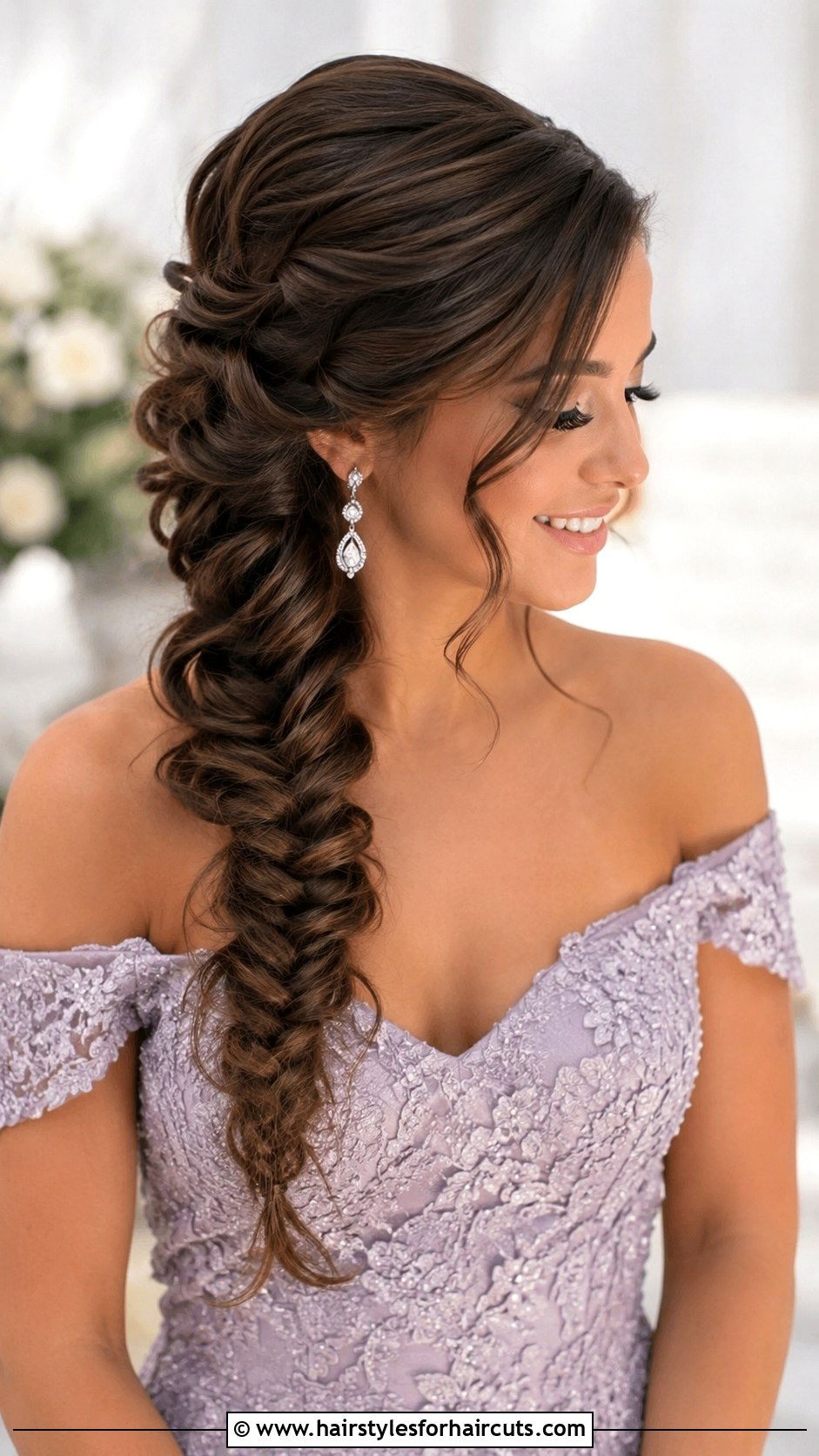 Curly Fishtail Braid Prom Hairstyle - 25 curly long hair prom hairstyles - 25 curly long hair prom hairstyles