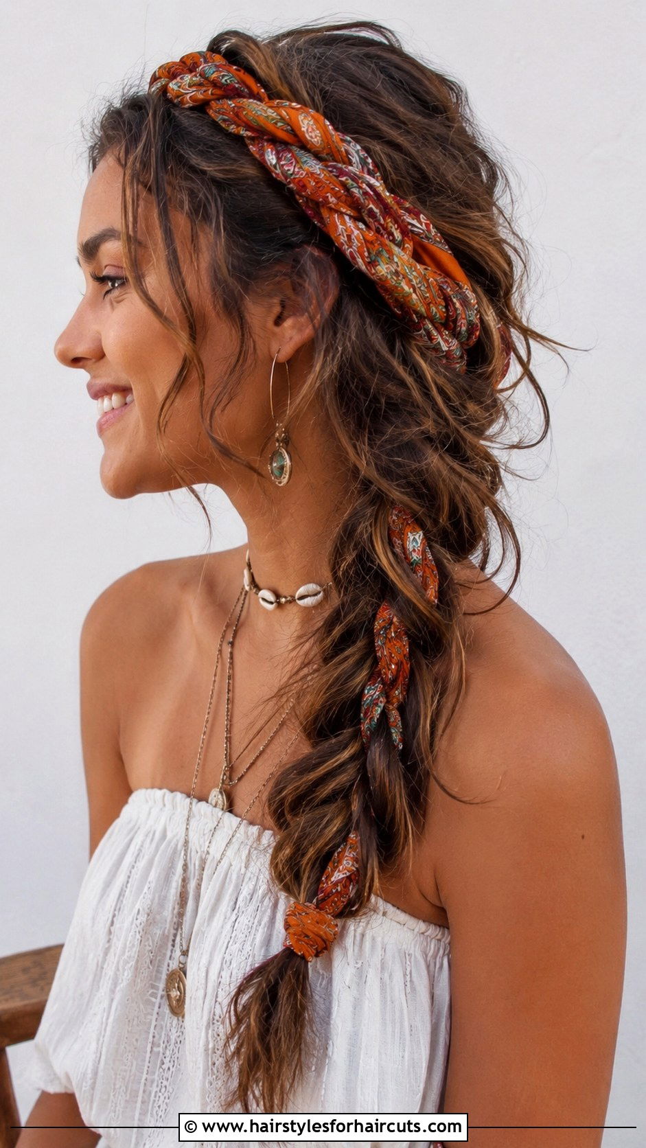 Curly Fishtail Braid With Bandana - 25 bandana hairstyles curly hair - 25 bandana hairstyles curly hair