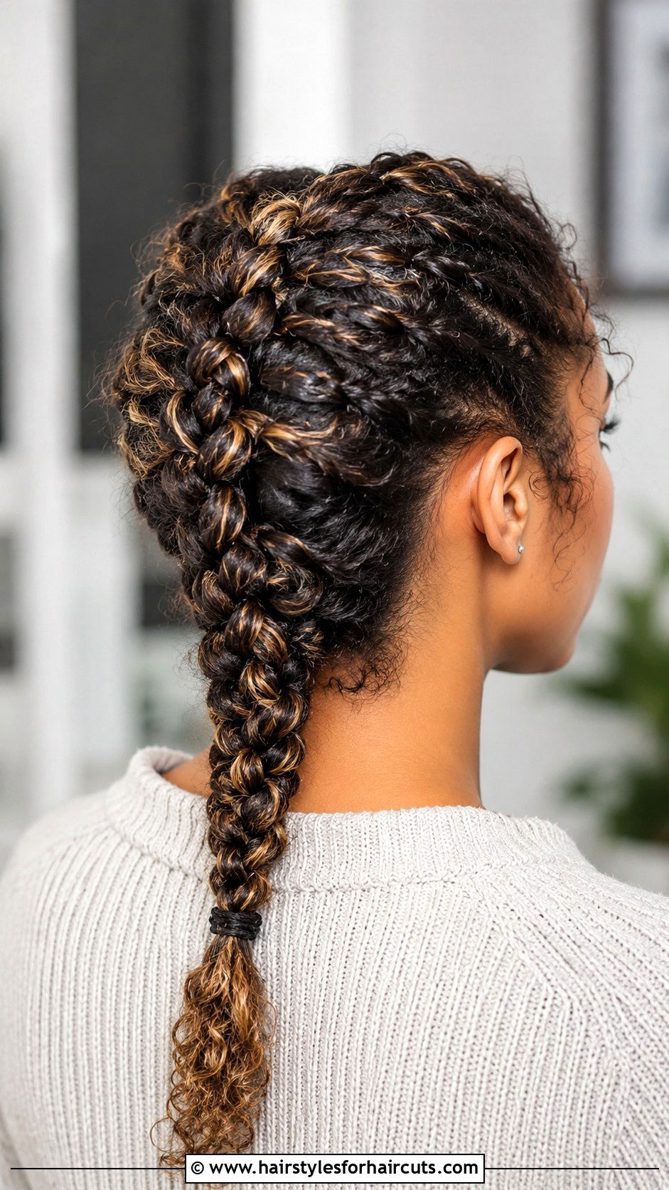 Curly French Braid - 25 work hairstyles for curly hair - 25 work hairstyles for curly hair