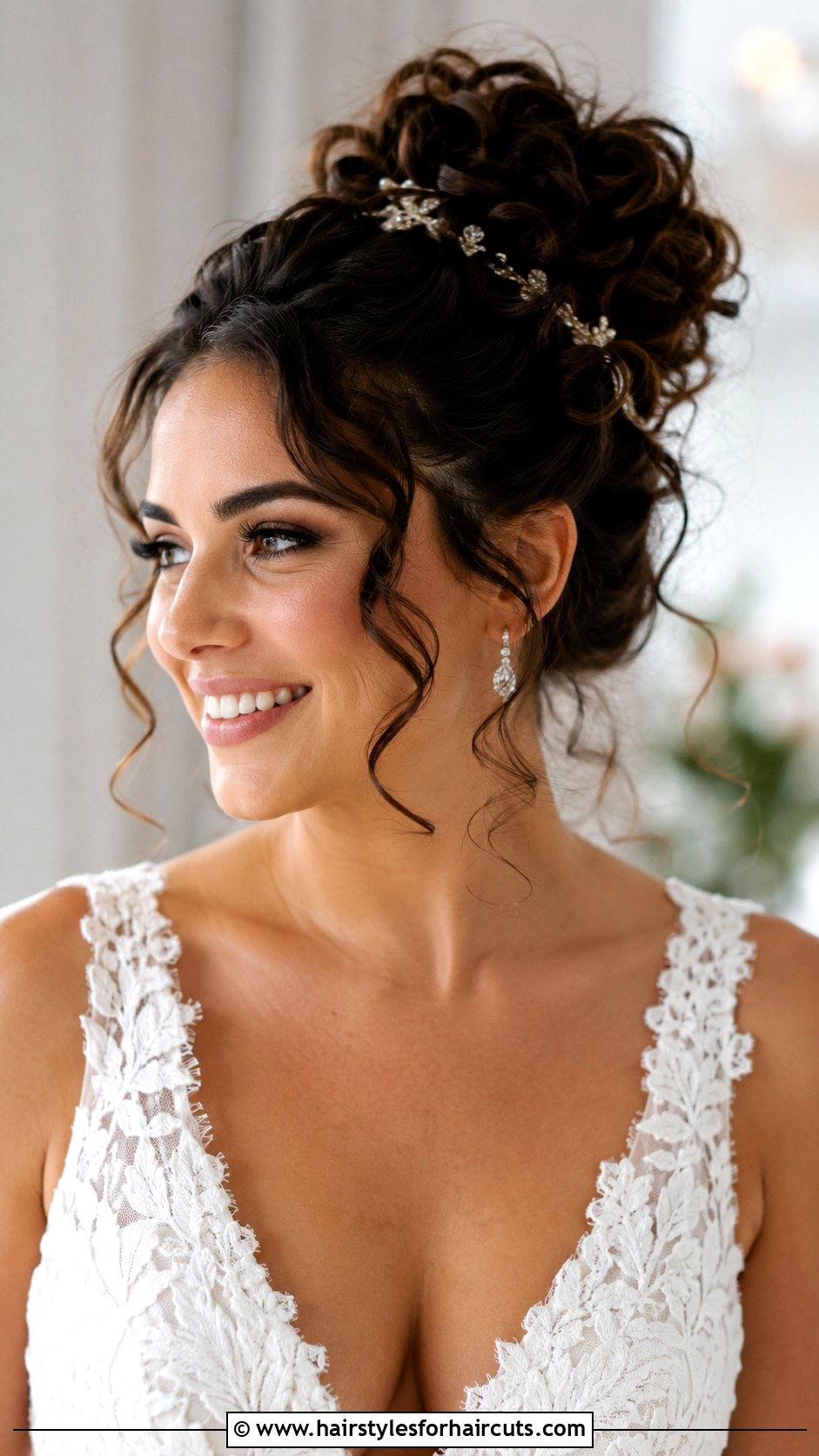 Curly French Twist Wedding Updo - 25 curly wedding hairstyles for long hair - 25 curly wedding hairstyles for long hair