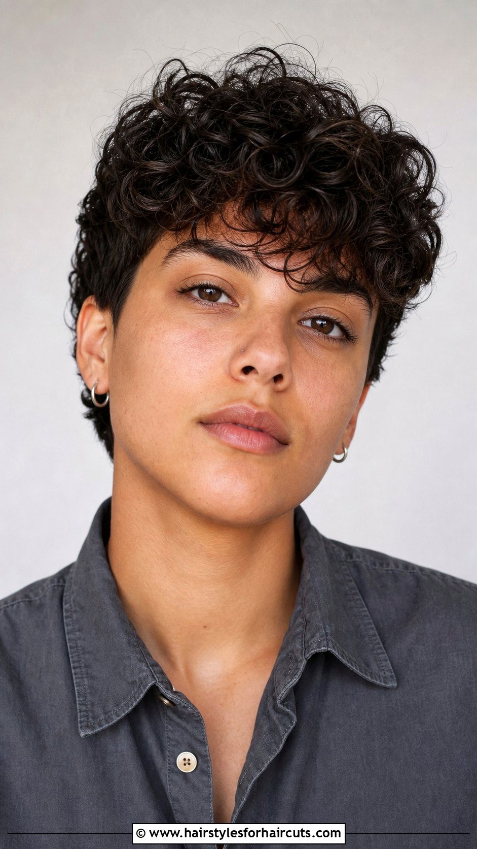 Curly Fringe Cut - 25 gender neutral haircuts for curly hair - 25 gender neutral haircuts for curly hair