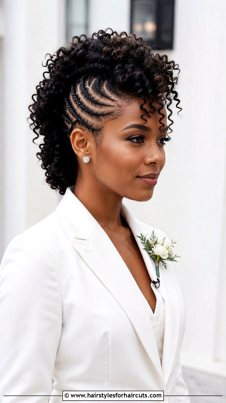 Curly Frohawk Wedding Hairstyle - 25 beach wedding hairstyles for short hair - 25 beach wedding hairstyles for short hair