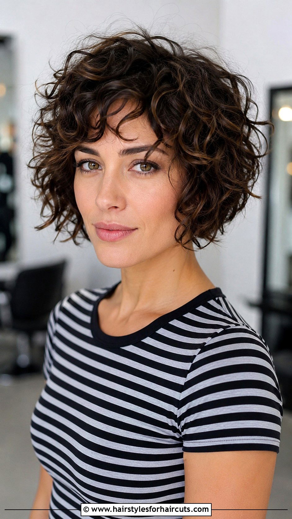 Curly Gamine Cut - 25 chin length haircuts for curly hair - 25 chin length haircuts for curly hair