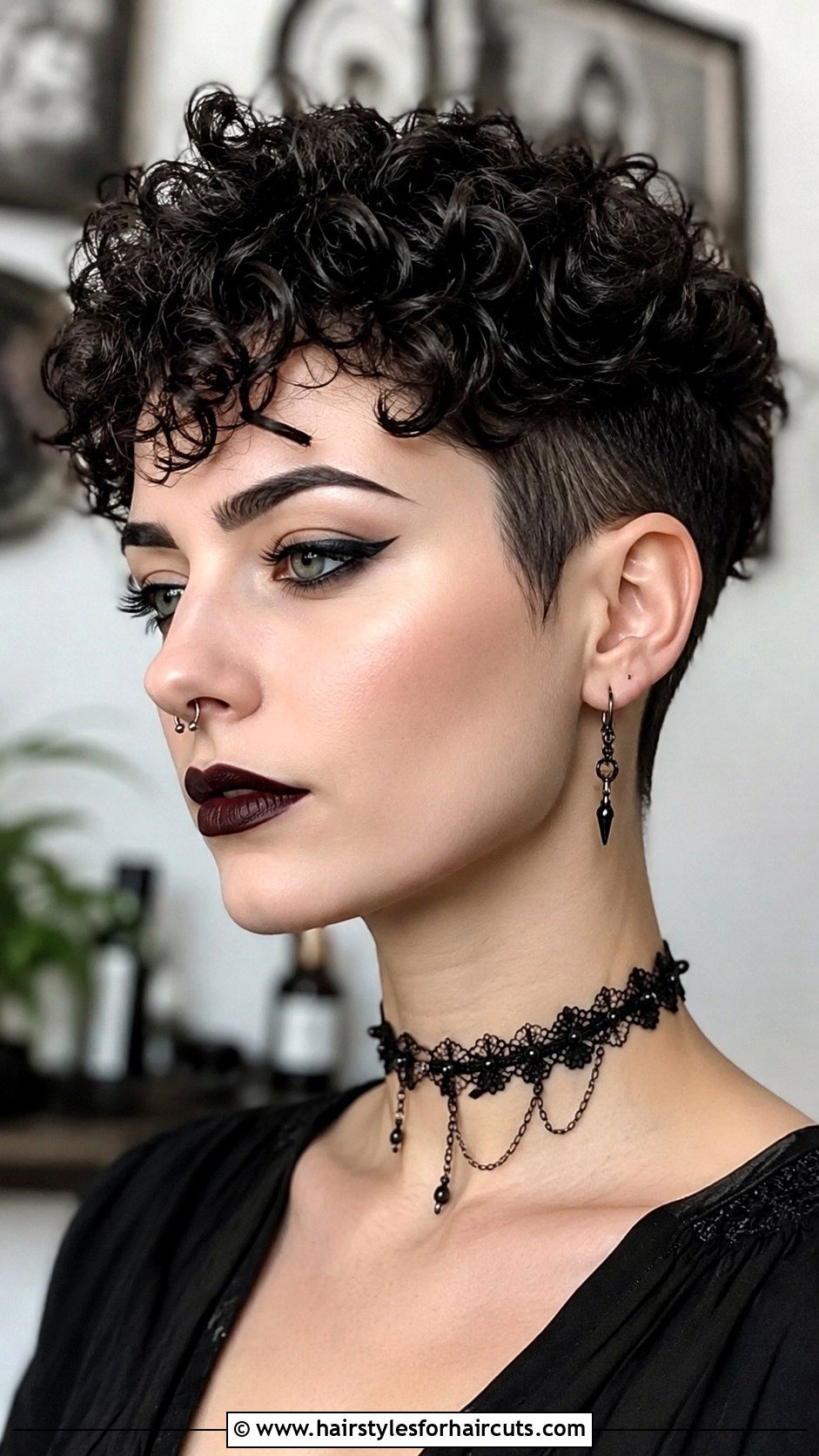 Curly Goth Pixie Cut - 25 goth hairstyles for curly hair - 25 goth hairstyles for curly hair